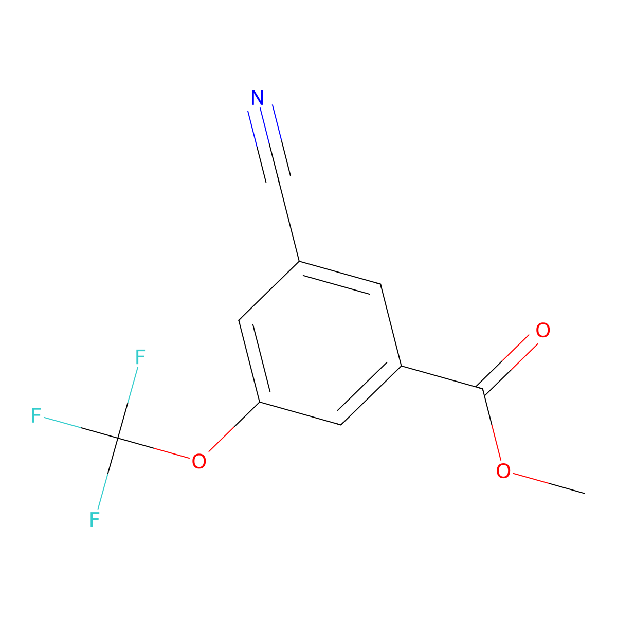 Methyl 3-cyano-5-(trifluoromethoxy)benzoate molecular structure, CAS 1306763-54-1