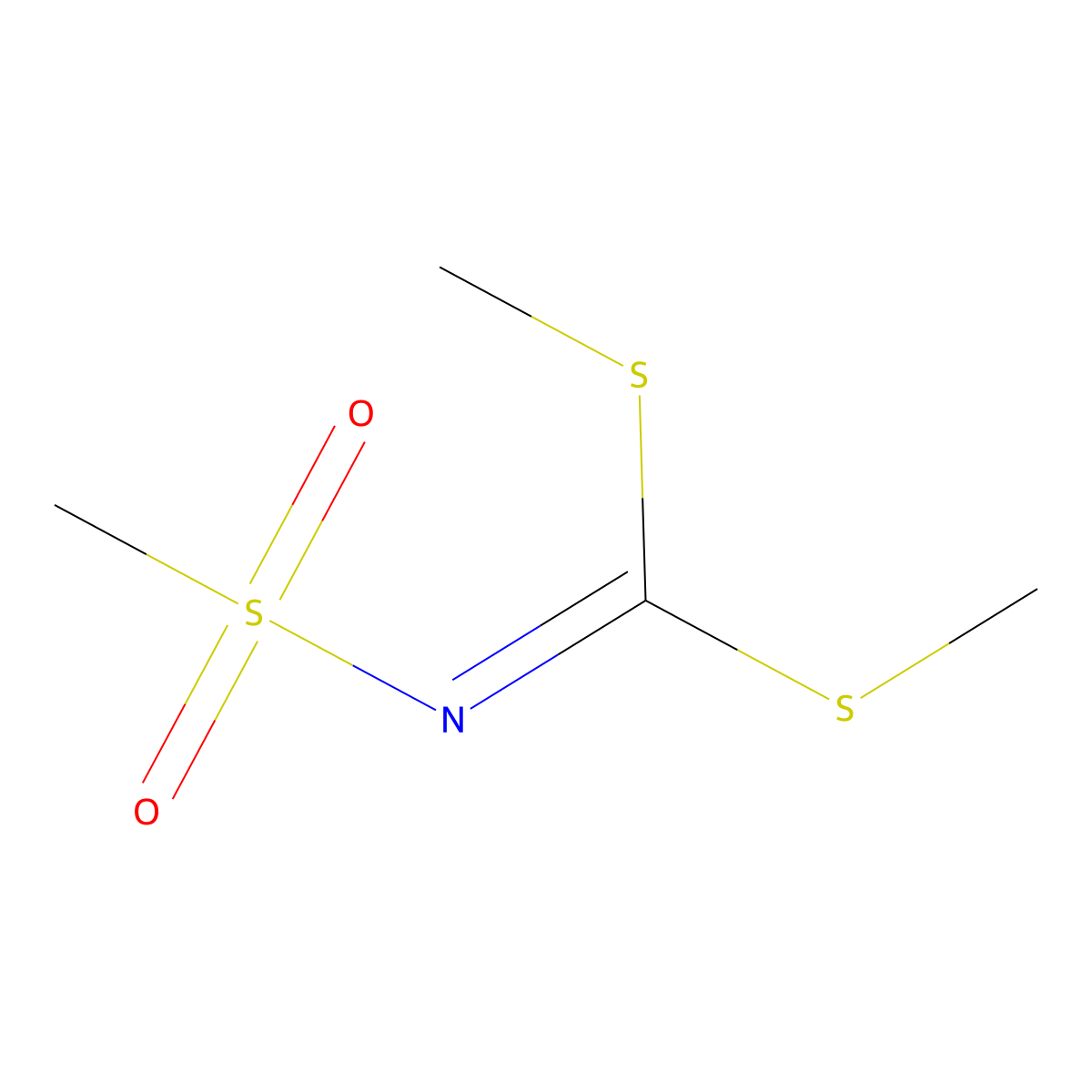 N-[bis(methylsulfanyl)methylidene]methanesulfonamide molecular structure, CAS 13068-10-5
