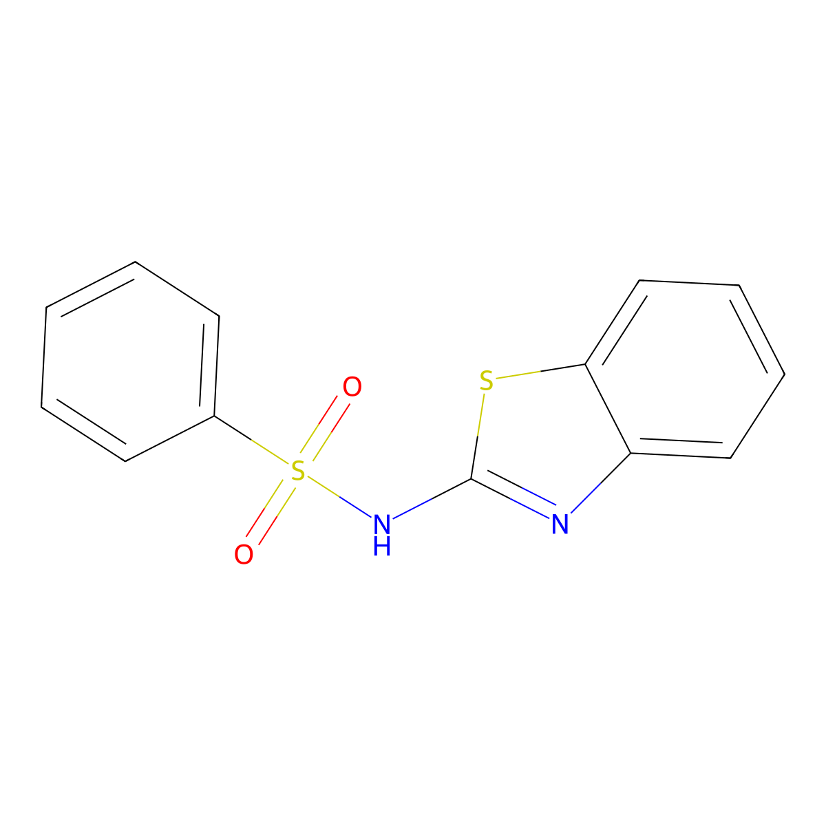 Benzenesulfonamide, N-2-benzothiazolyl- molecular structure, CAS 13068-60-5