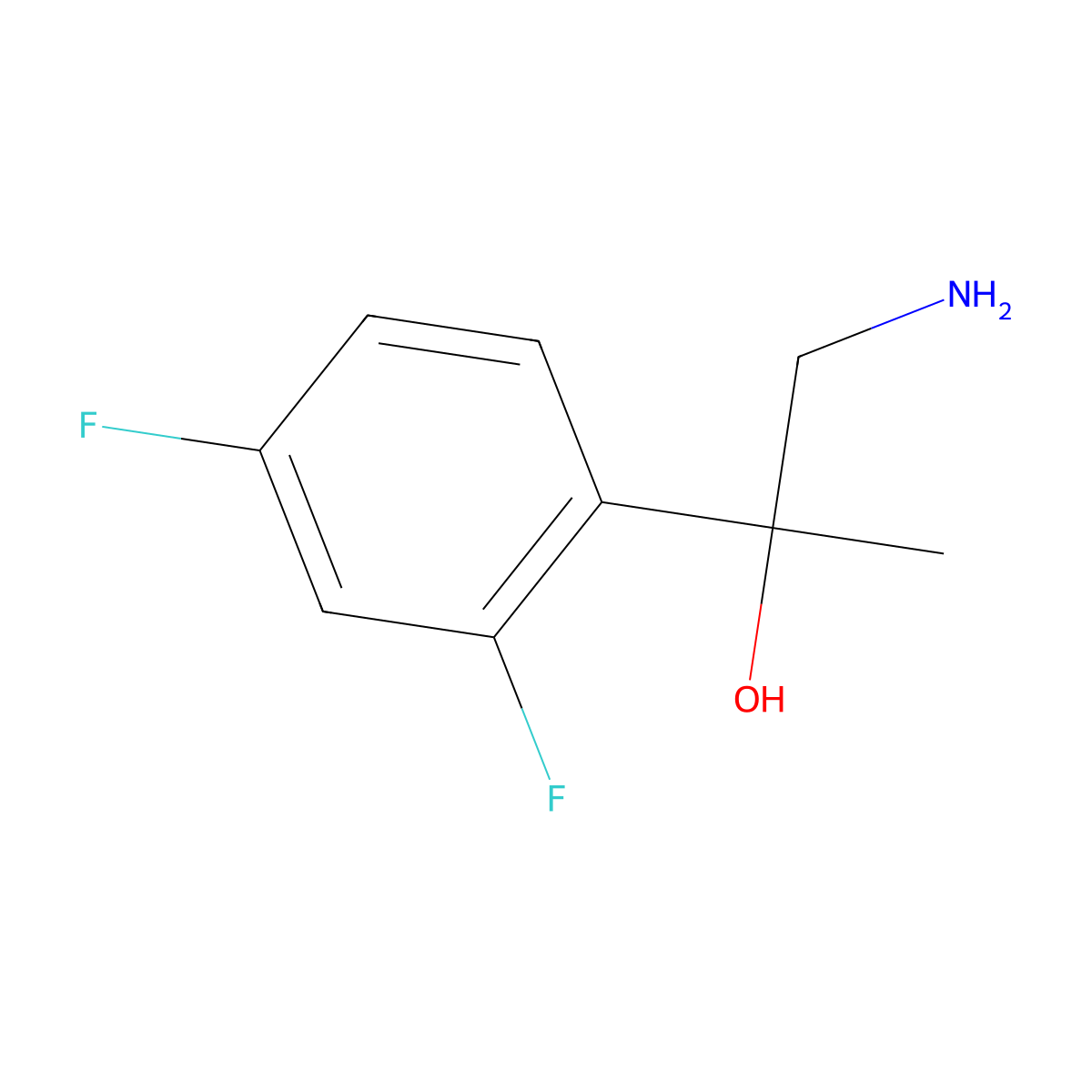 1-Amino-2-(2,4-difluorophenyl)propan-2-ol molecular structure, CAS 1306830-94-3