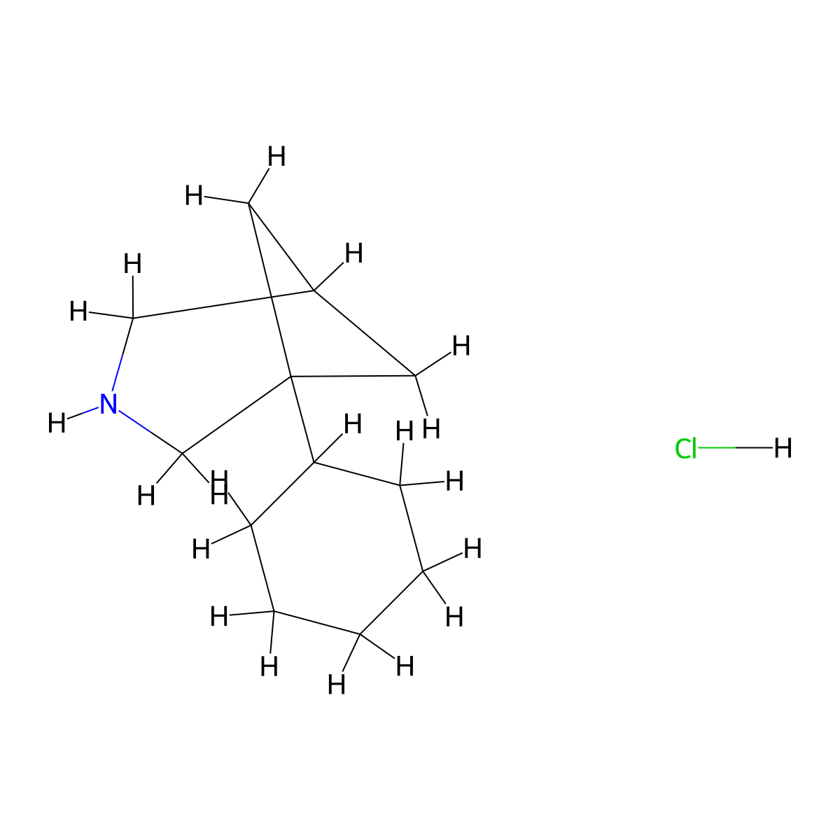 1-Cyclohexyl-3-azabicyclo[3.1.1]heptane hydrochloride molecular structure, CAS 130687-02-4