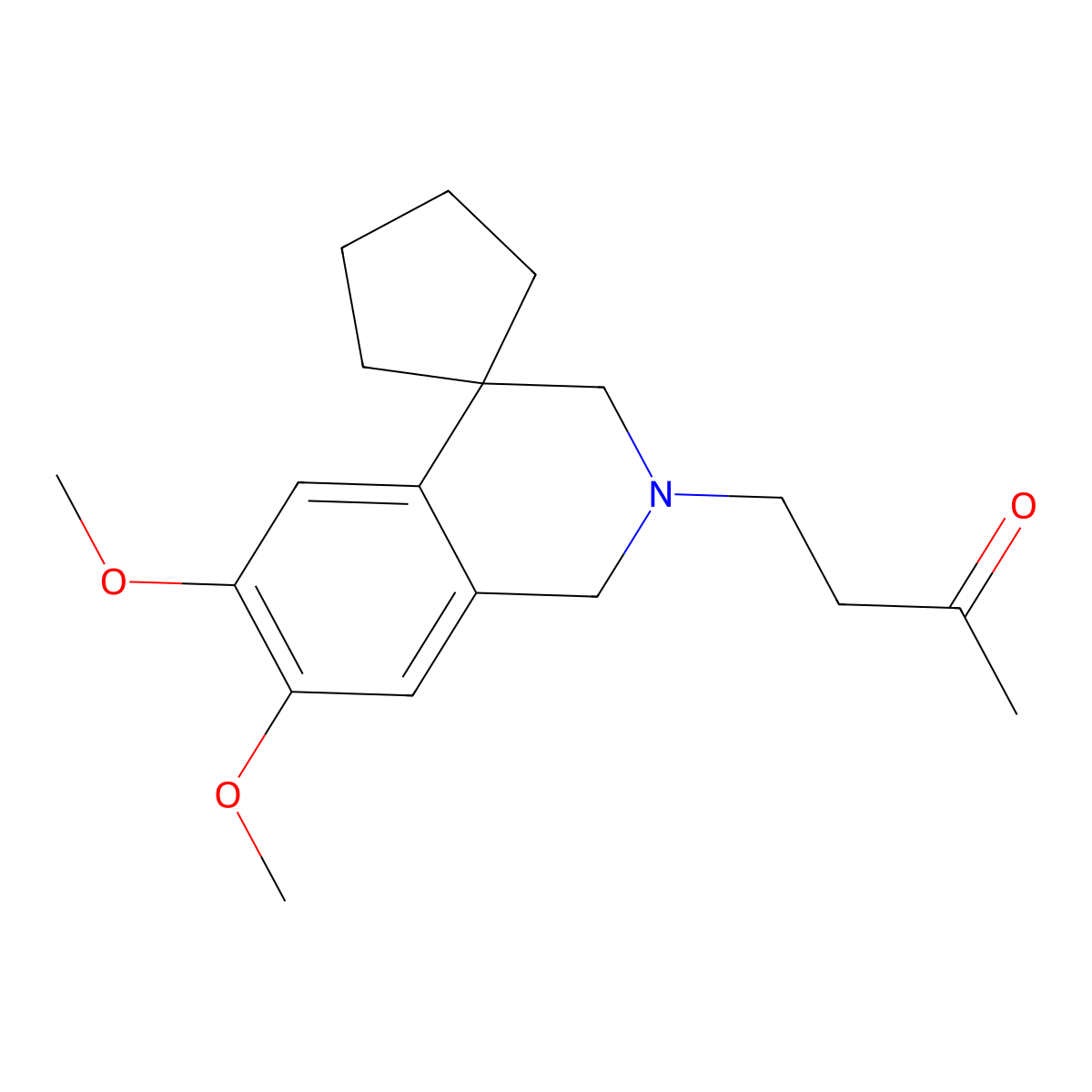 4-(6,7-Dimethoxyspiro[1,3-dihydroisoquinoline-4,1'-cyclopentane]-2-yl)butan-2-one molecular structure, CAS 130687-89-7
