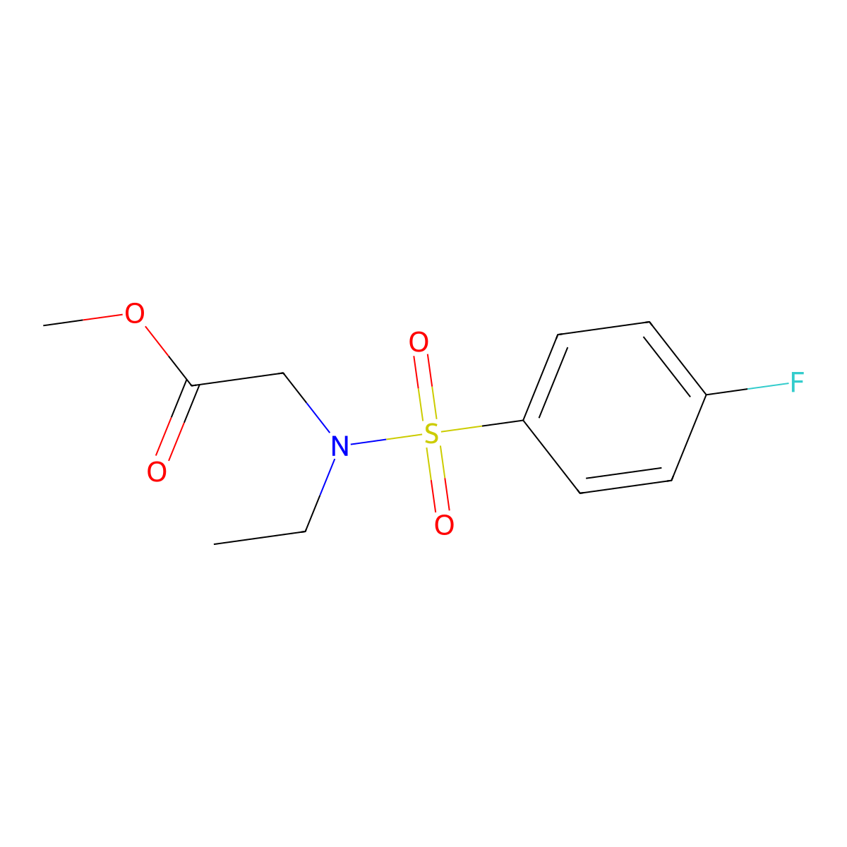 Methyl 2-(N-ethyl-4-fluorophenylsulfonamido)acetate molecular structure, CAS 1306907-12-9