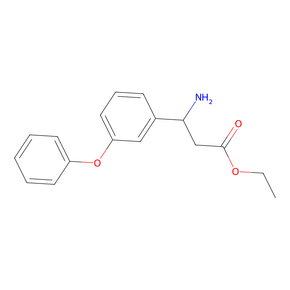 ethyl (3S)-3-amino-3-(3-phenoxyphenyl)propanoate molecular structure, CAS 1306917-89-4
