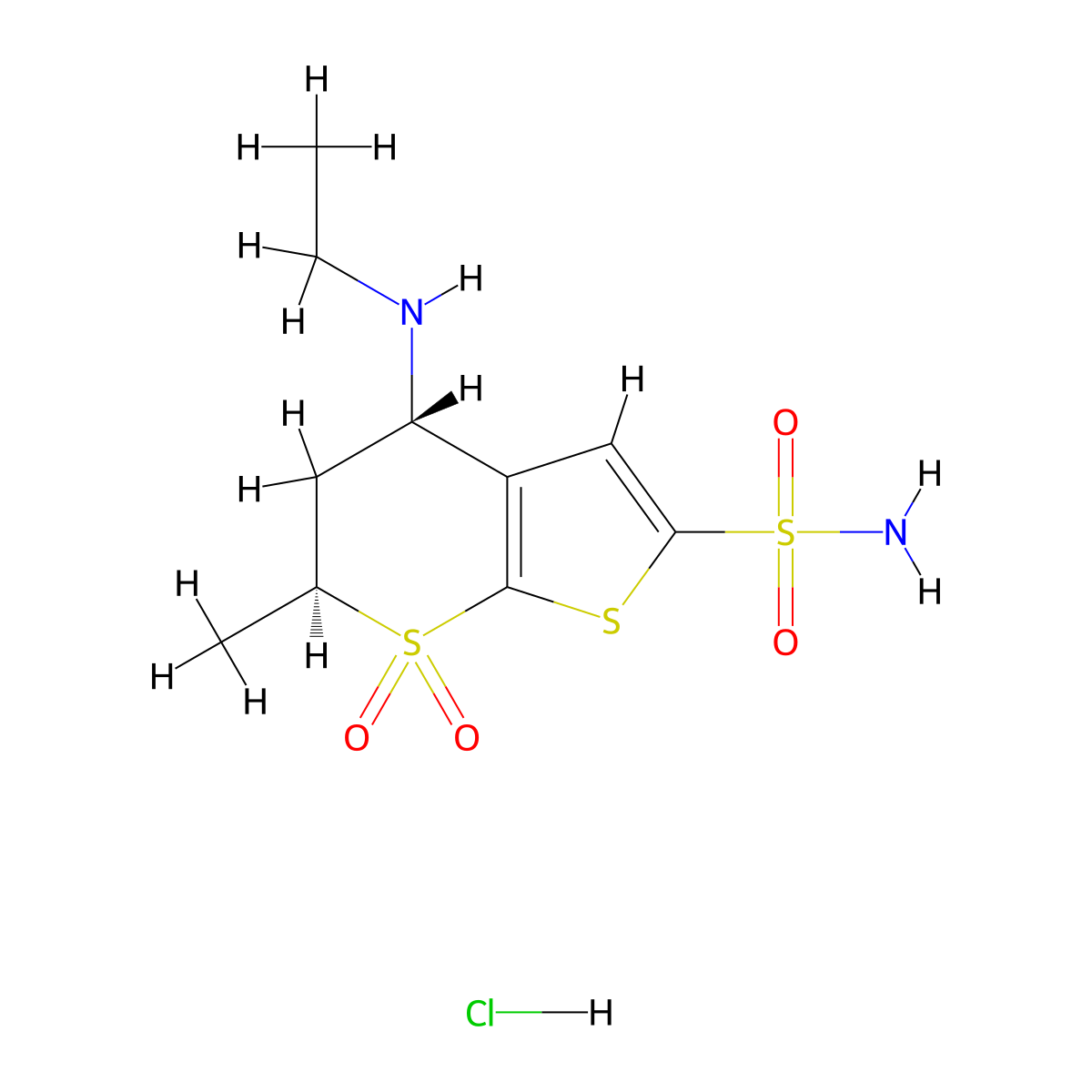 Dorzolamide Hydrochloride molecular structure, CAS 130693-82-2