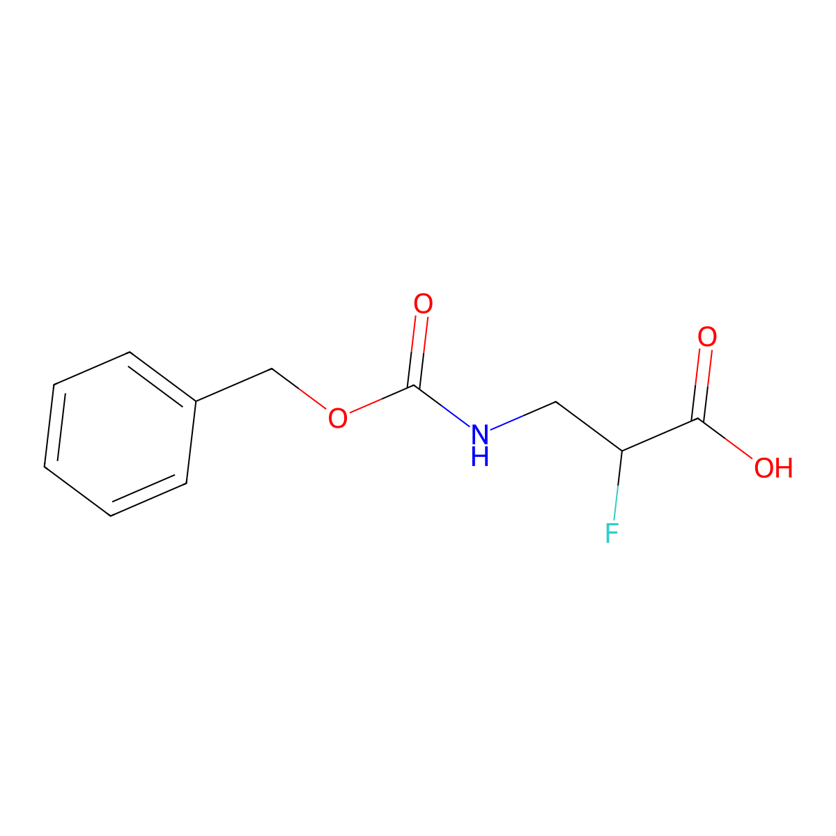 (2S)-3-{[(benzyloxy)carbonyl]amino}-2-fluoropropanoic acid molecular structure, CAS 130695-35-1
