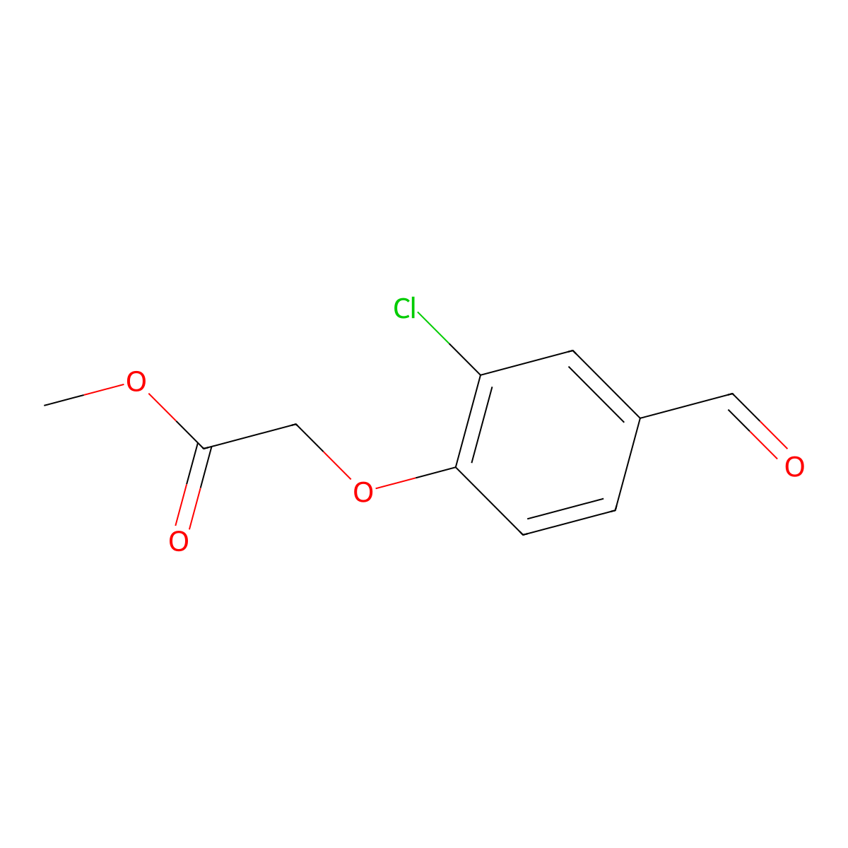 Methyl (2-chloro-4-formylphenoxy)acetate molecular structure, CAS 1306968-62-6