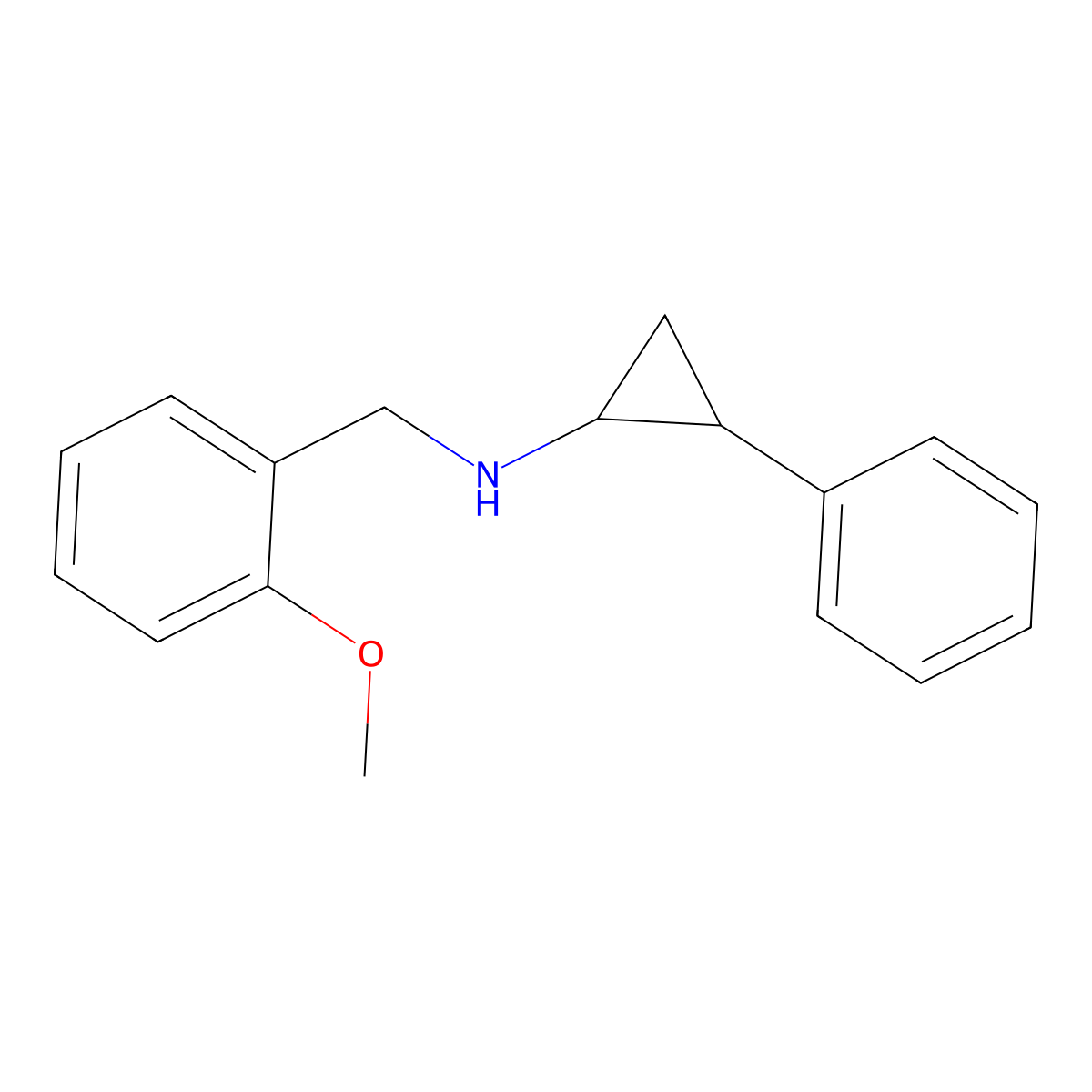 N-[(2-methoxyphenyl)methyl]-2-phenylcyclopropan-1-amine molecular structure, CAS 1306969-30-1