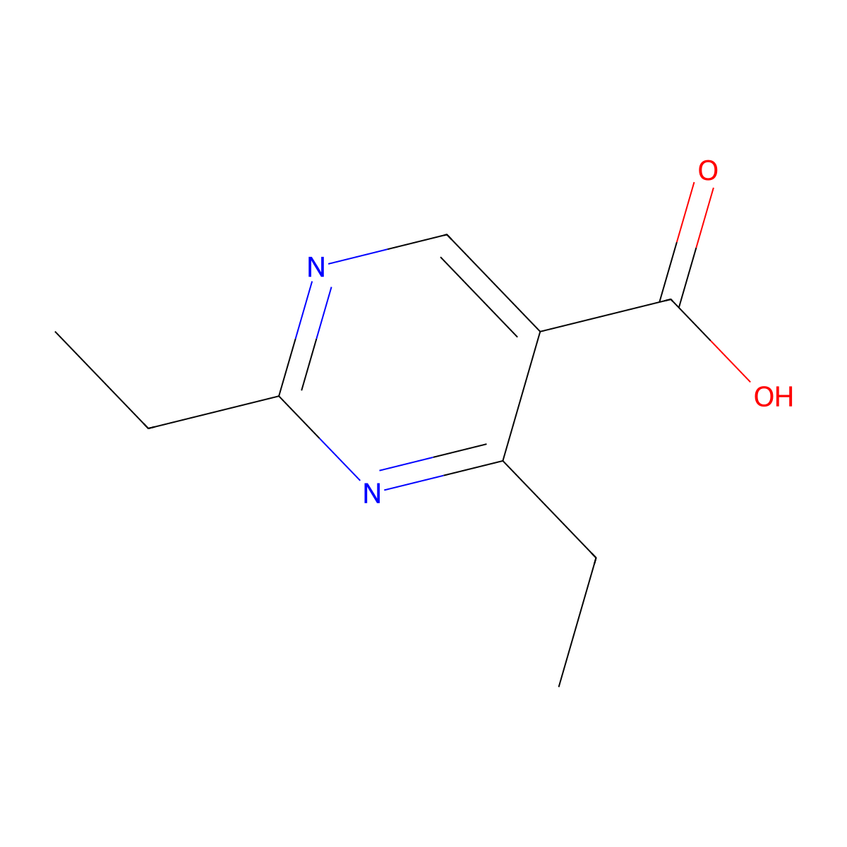 2,4-Diethylpyrimidine-5-carboxylic acid molecular structure, CAS 1306969-40-3
