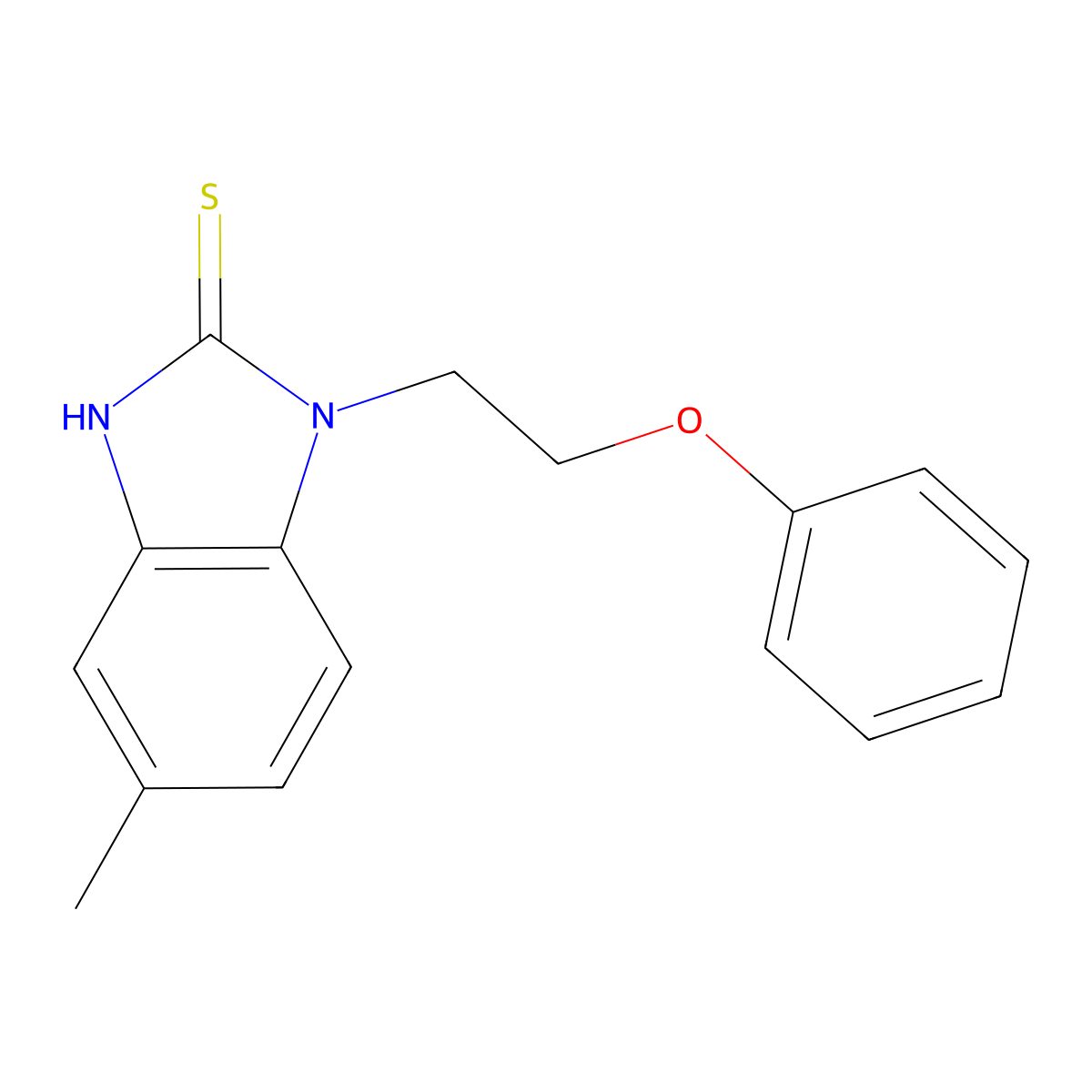 5-methyl-1-(2-phenoxyethyl)-1H-1,3-benzodiazole-2-thiol molecular structure, CAS 1306986-31-1