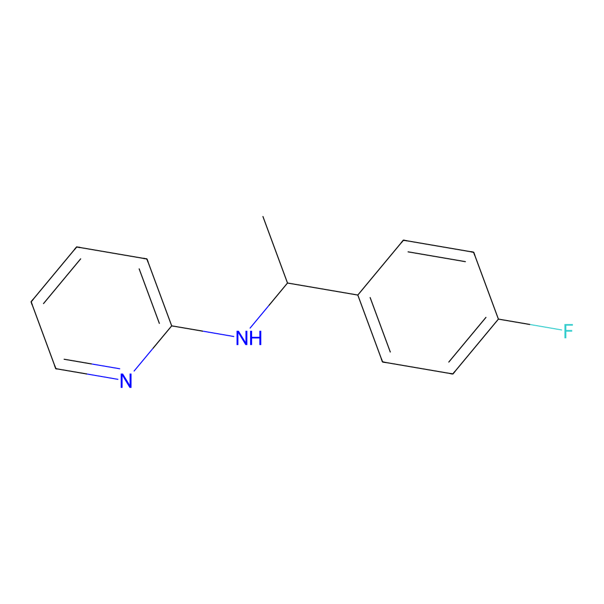 N-[1-(4-fluorophenyl)ethyl]pyridin-2-amine molecular structure, CAS 1306991-49-0