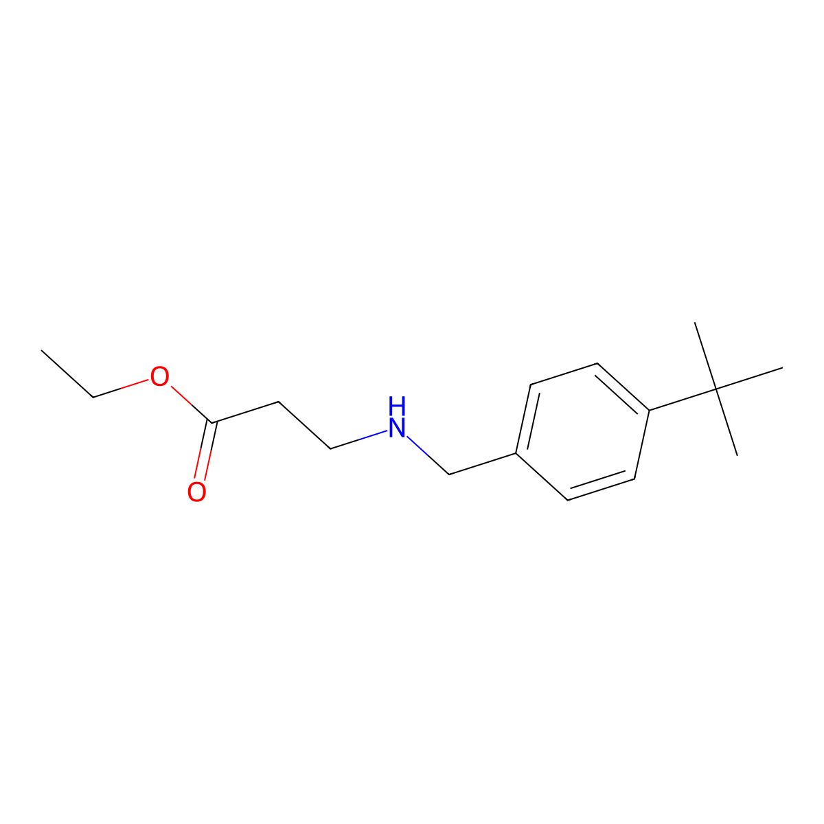 Ethyl 3-{[(4-tert-butylphenyl)methyl]amino}propanoate molecular structure, CAS 1307021-81-3