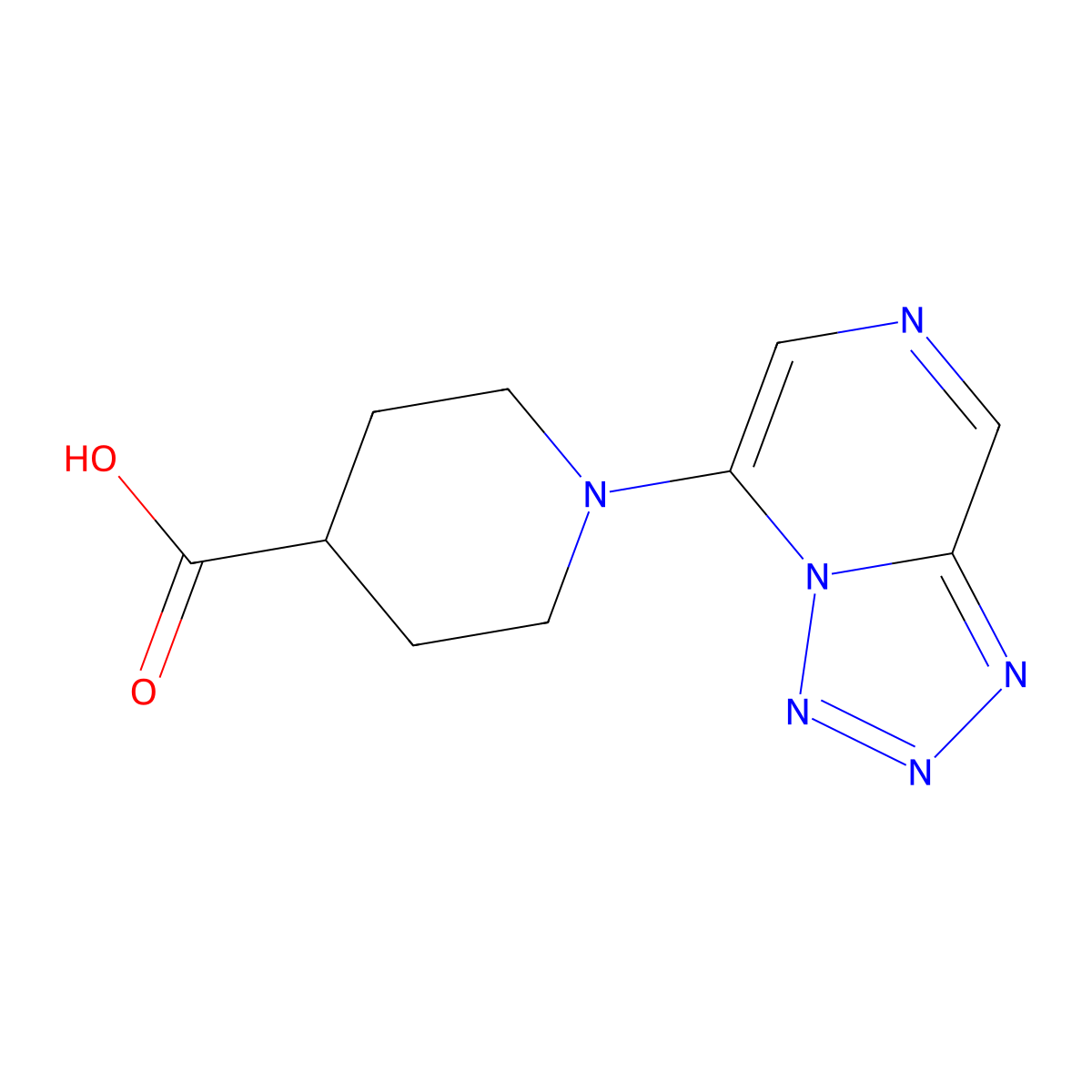 1-{[1,2,3,4]Tetrazolo[1,5-a]pyrazin-5-yl}piperidine-4-carboxylic acid molecular structure, CAS 1307025-38-2