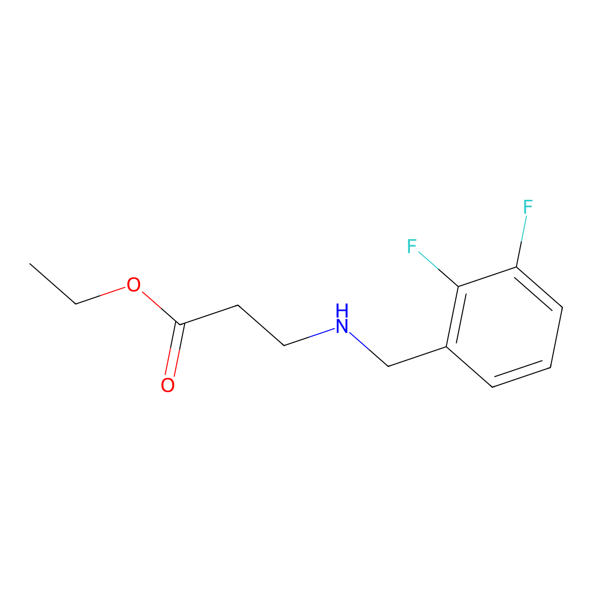 Ethyl 3-{[(2,3-difluorophenyl)methyl]amino}propanoate molecular structure, CAS 1307041-32-2