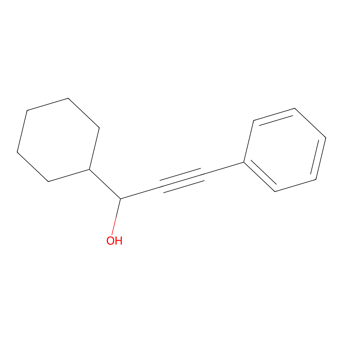 alpha-(2-Phenylethynyl)cyclohexanemethanol molecular structure, CAS 130708-23-5