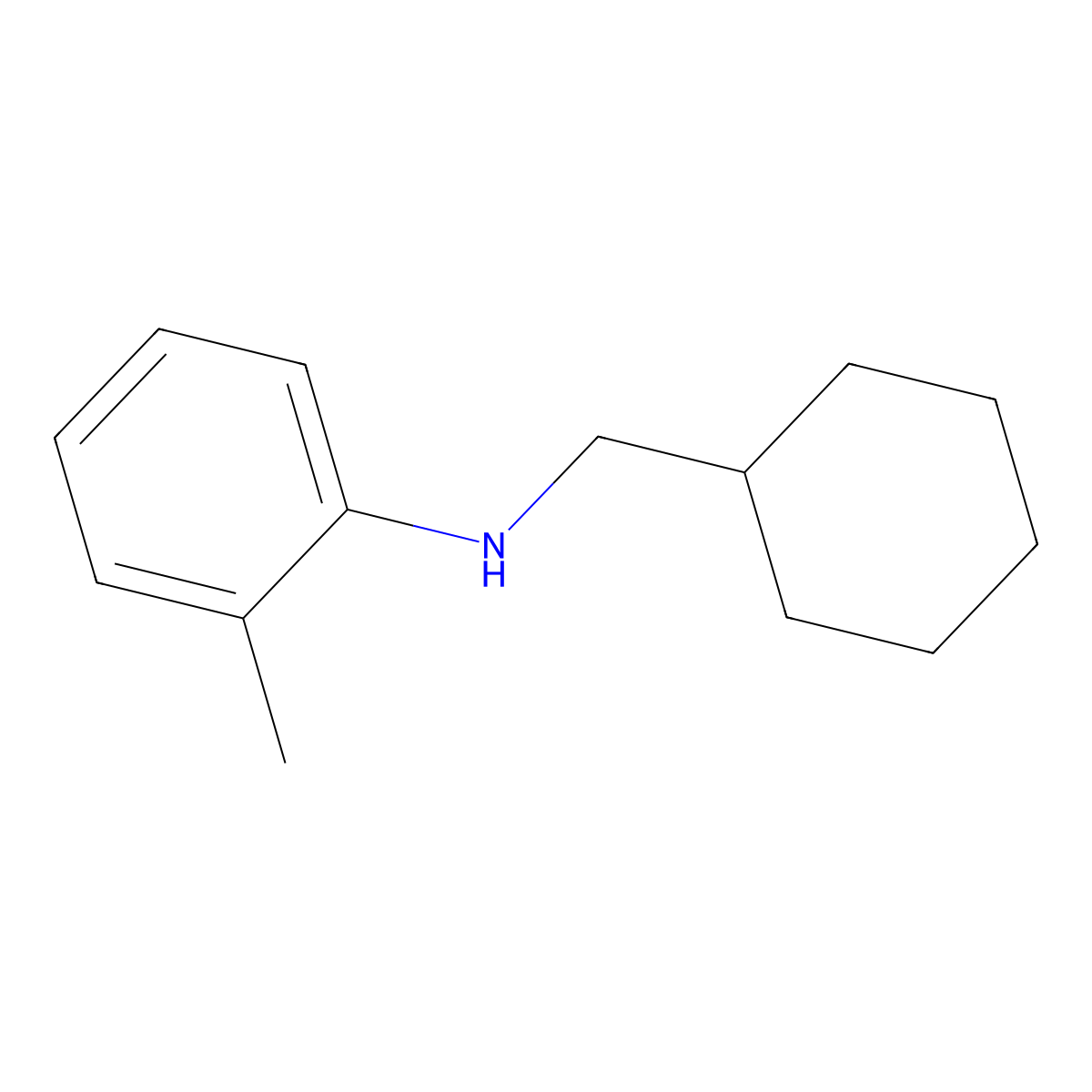 N-(cyclohexylmethyl)-2-methylaniline molecular structure, CAS 130708-64-4