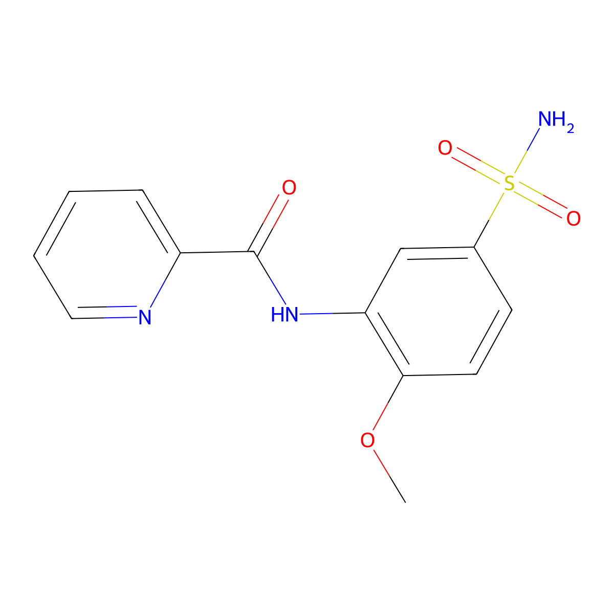 N-(2-methoxy-5-sulfamoylphenyl)pyridine-2-carboxamide molecular structure, CAS 1307094-85-4