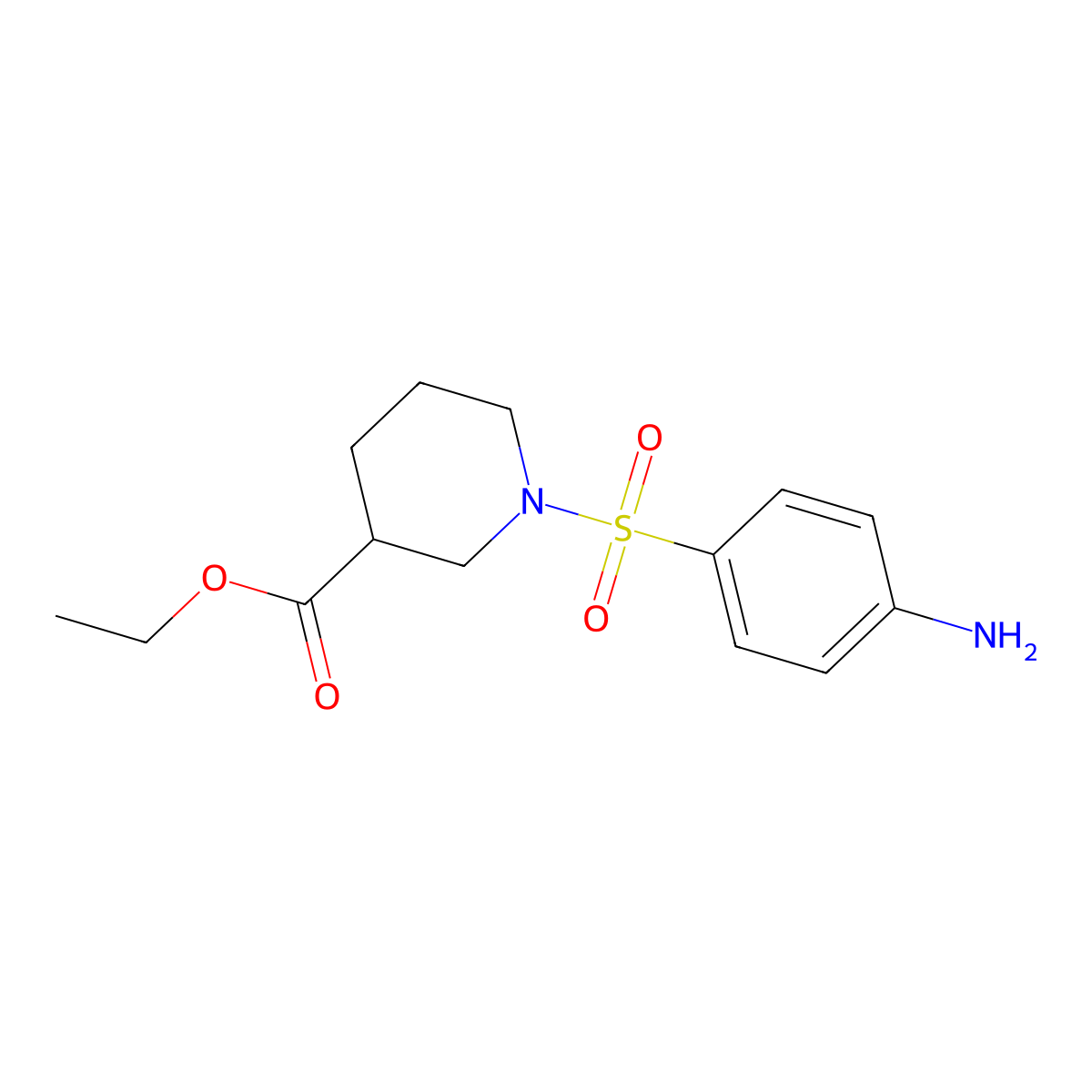 Ethyl 1-(4-aminobenzenesulfonyl)piperidine-3-carboxylate molecular structure, CAS 1307104-09-1