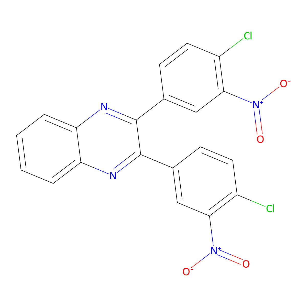 2,3-Bis(4-chloro-3-nitrophenyl)quinoxaline molecular structure, CAS 130711-05-6