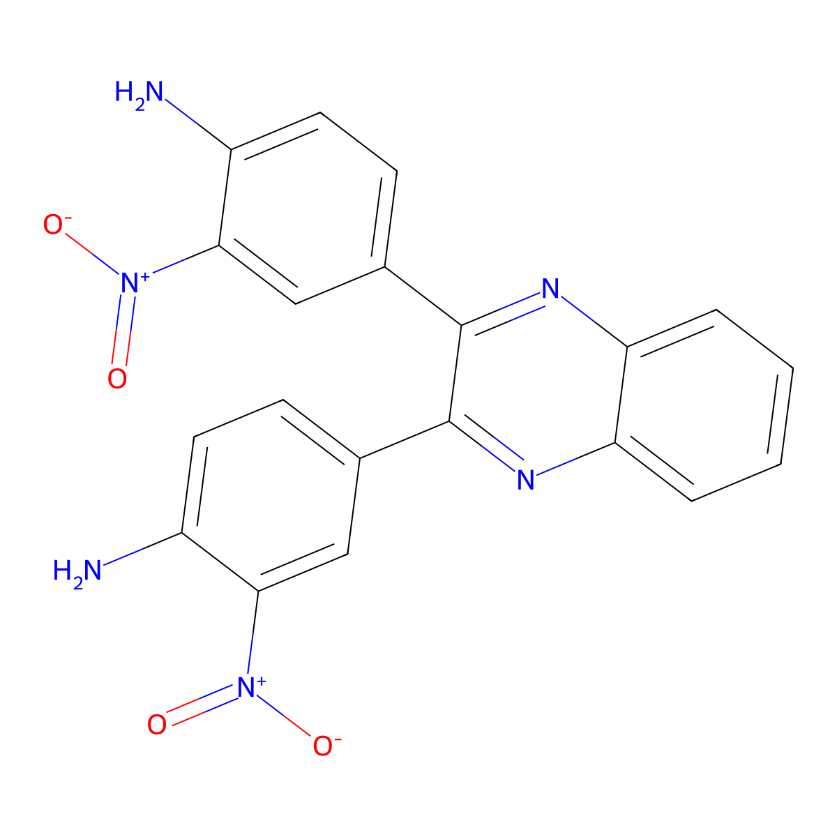 4-[3-(4-Amino-3-nitrophenyl)-2-quinoxalinyl]-2-nitrophenylamine molecular structure, CAS 130711-06-7