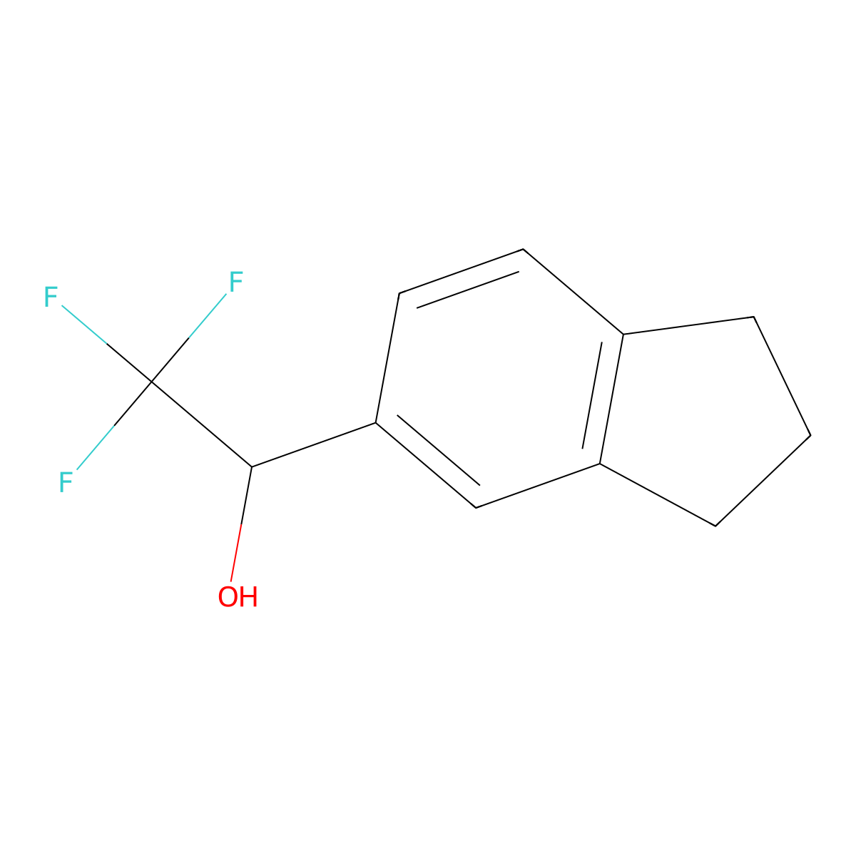 1-(2,3-dihydro-1H-inden-5-yl)-2,2,2-trifluoroethan-1-ol molecular structure, CAS 1307117-77-6