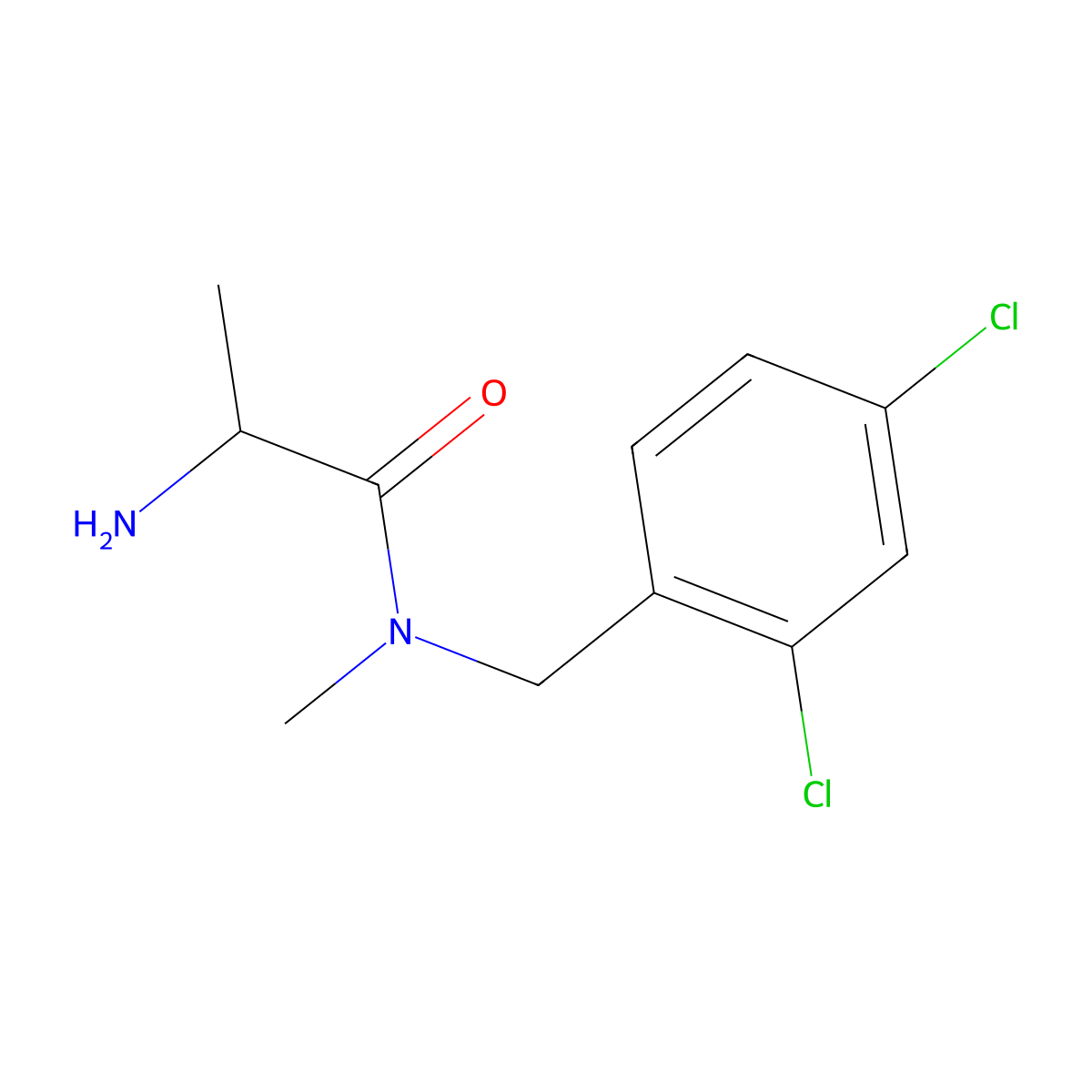 (S)-2-Amino-N-(2,4-dichloro-benzyl)-N-methyl-propionamide molecular structure, CAS 1307134-49-1