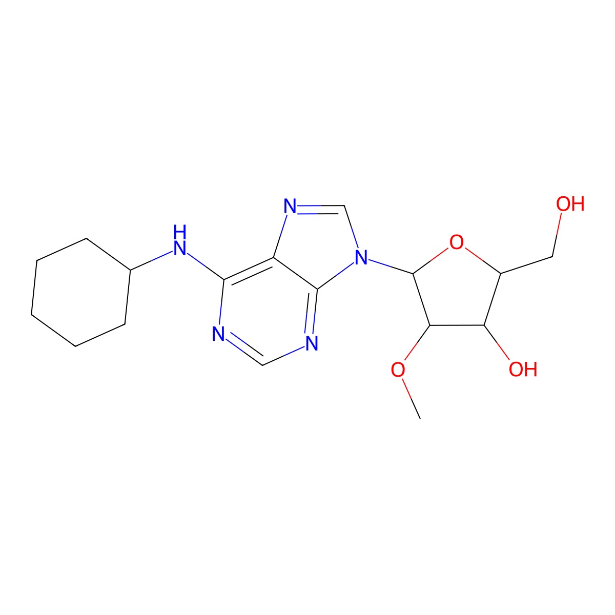 N(6)-Cyclohexyl-2-O-methyladenosine molecular structure, CAS 130714-47-5