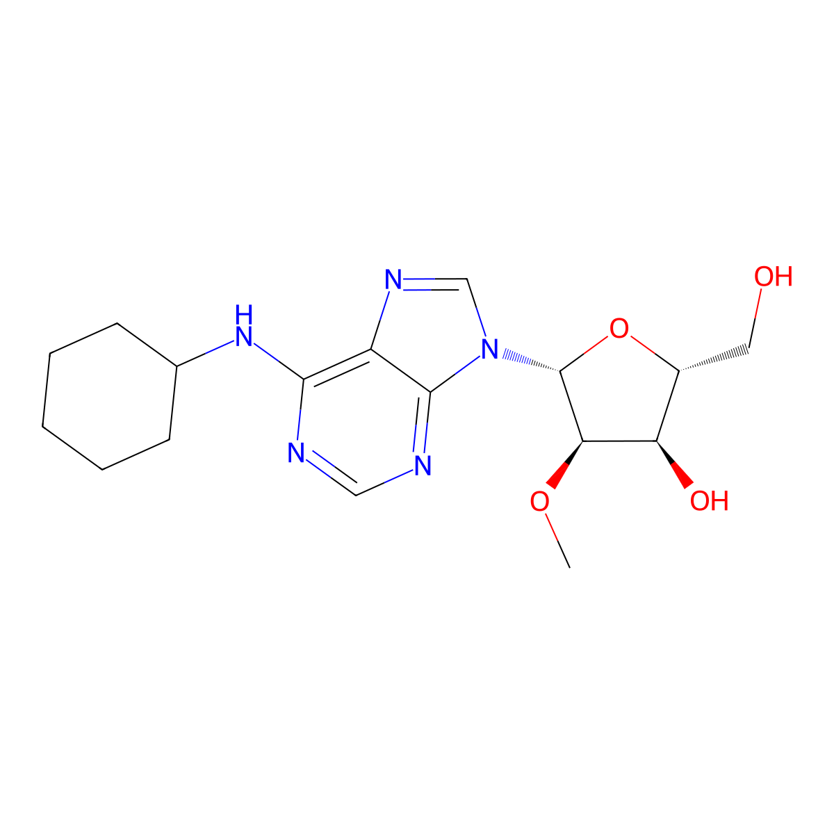 N(6)-Cyclohexyl-2-O-methyladenosine molecular structure, CAS 130714-47-5