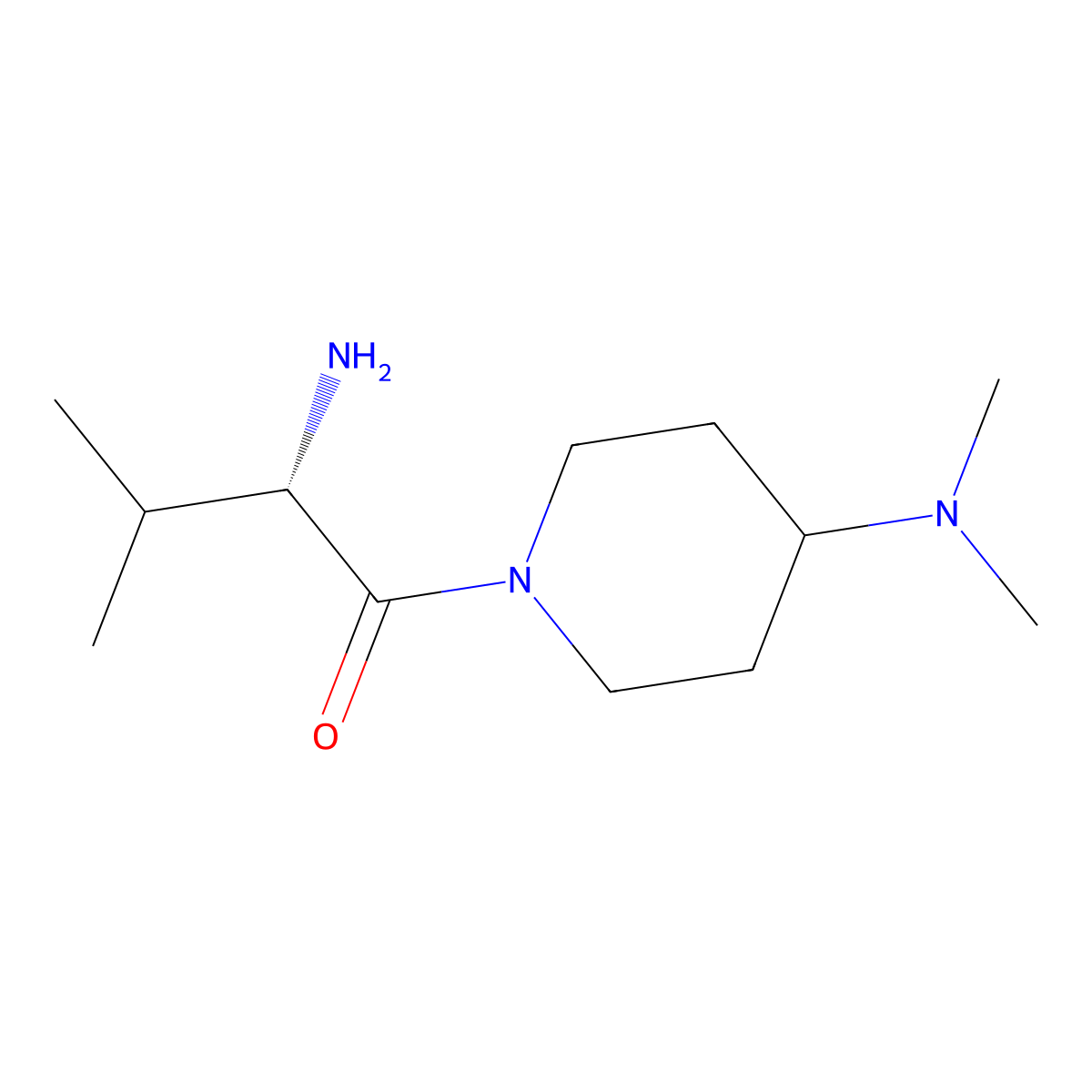 (S)-2-Amino-1-(4-dimethylamino-piperidin-1-yl)-3-methyl-butan-1-one molecular structure, CAS 1307150-35-1