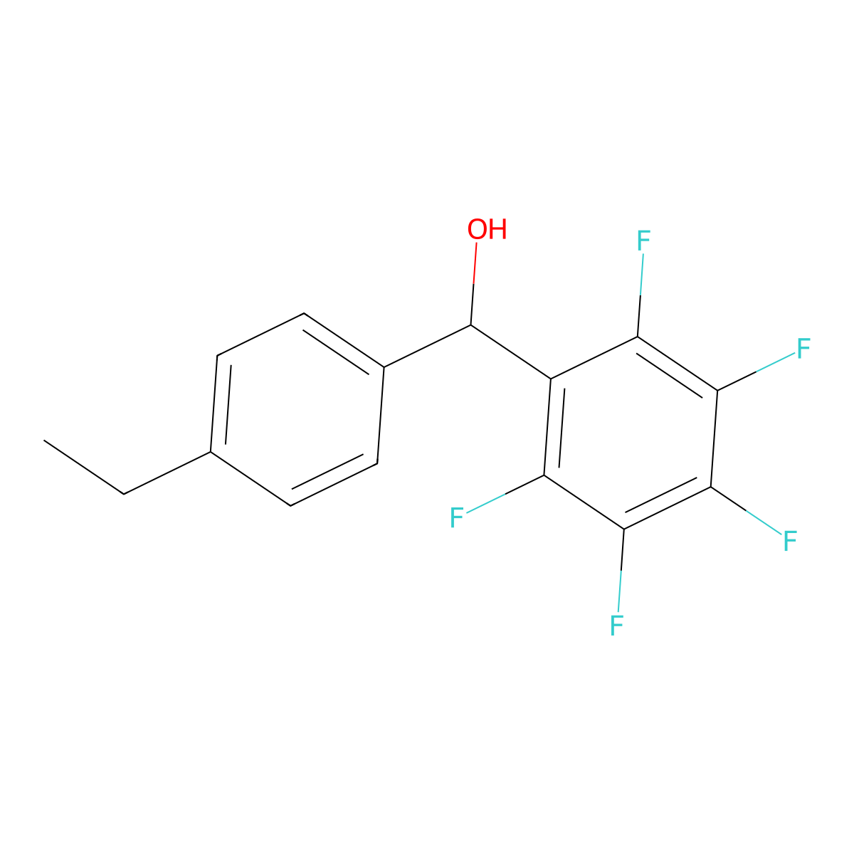 (4-Ethylphenyl)(perfluorophenyl)methanol molecular structure, CAS 1307156-59-7