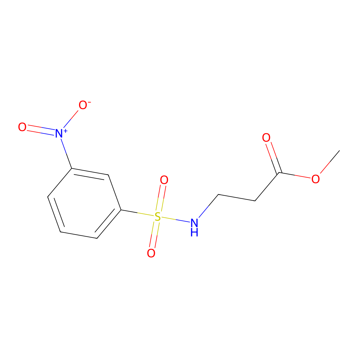 Methyl 3-(3-nitrobenzenesulfonamido)propanoate molecular structure, CAS 1307168-39-3