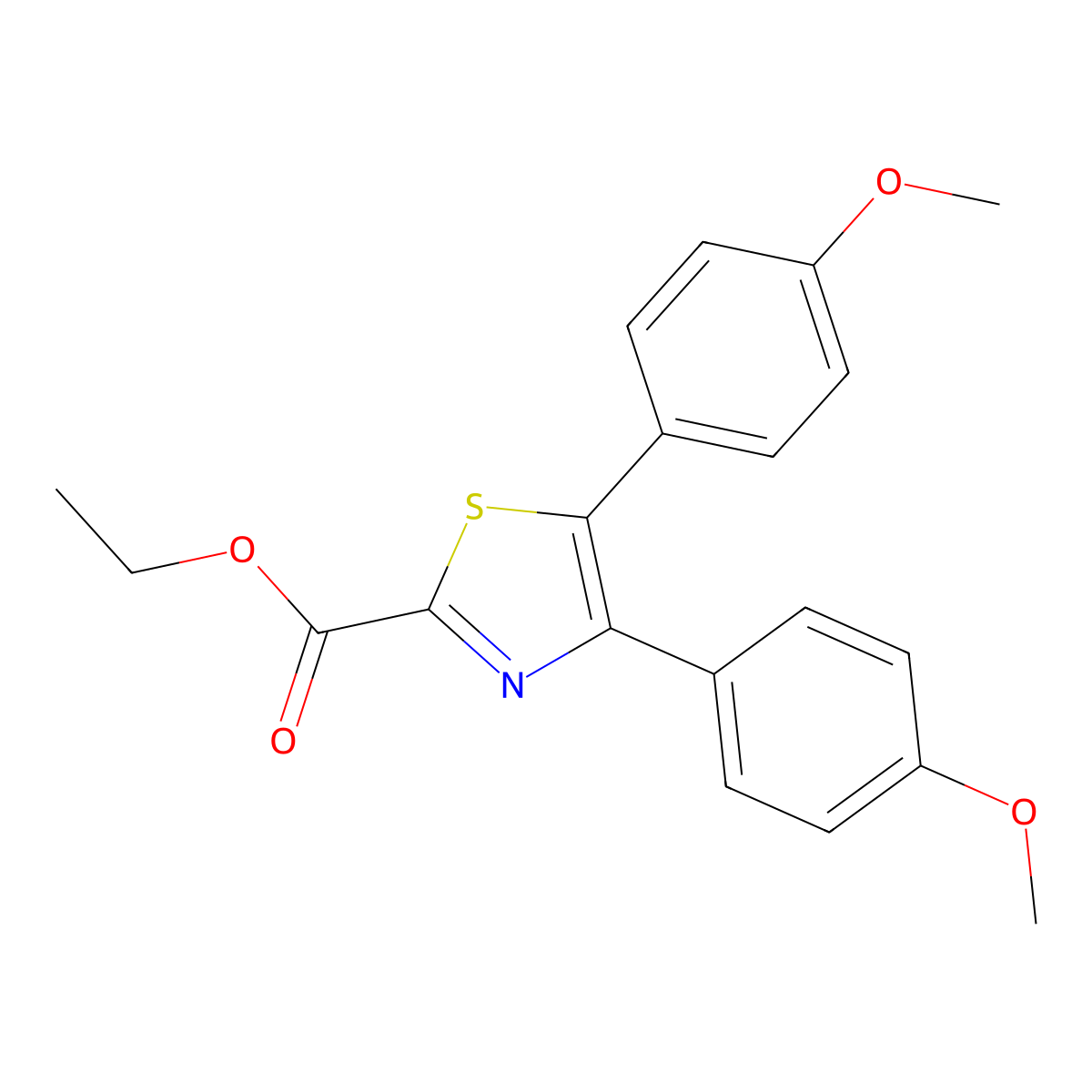Ethyl 4,5-bis(4-methoxyphenyl)thiazole-2-carboxylate molecular structure, CAS 130717-61-2