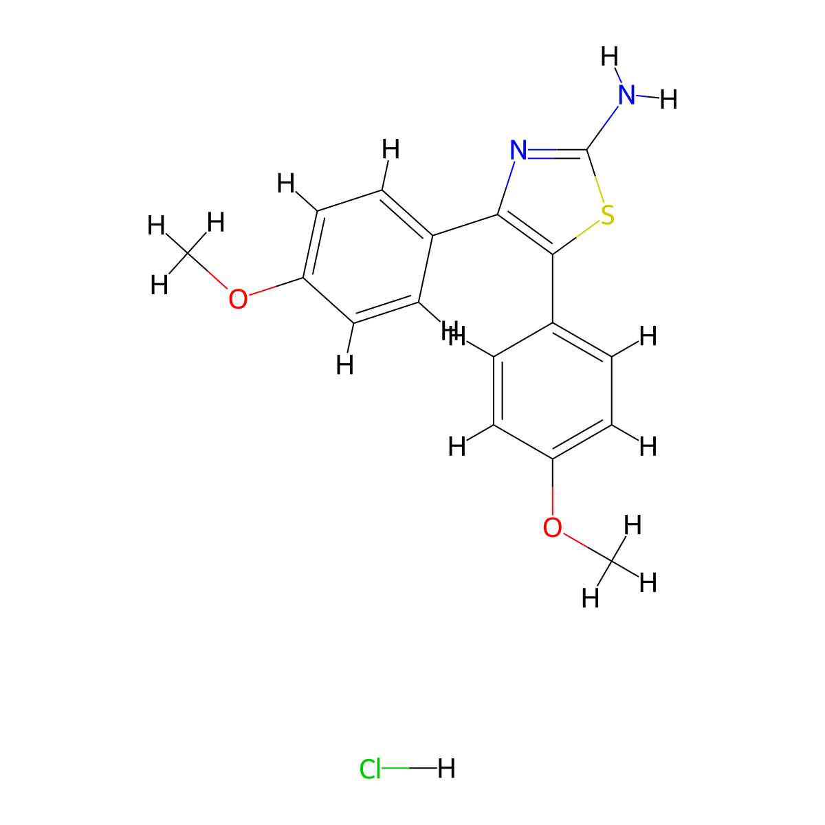 2-Amino-4,5-bis(4-methoxyphenyl)thiazole hydrochloride molecular structure, CAS 130717-62-3