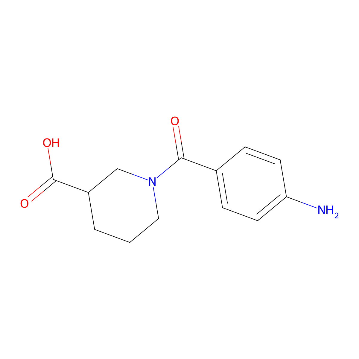 1-(4-Aminobenzoyl)piperidine-3-carboxylic acid molecular structure, CAS 1307173-92-7