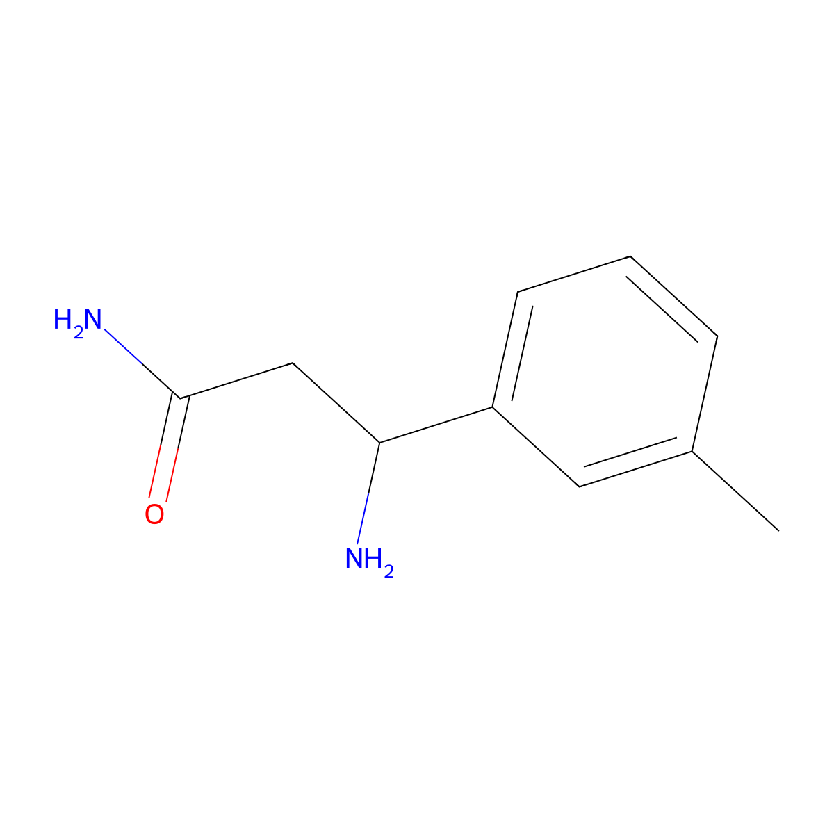 (3S)-3-amino-3-(3-methylphenyl)propanamide molecular structure, CAS 1307224-83-4