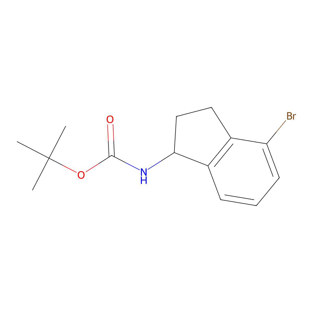 (R)-tert-Butyl (4-bromo-2,3-dihydro-1H-inden-1-yl)carbamate molecular structure, CAS 1307231-03-3
