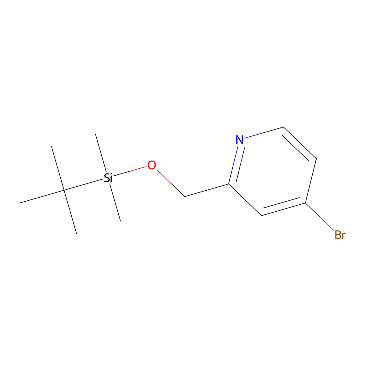 4-Bromo-2-(((tert-butyldimethylsilyl)oxy)methyl)pyridine molecular structure, CAS 1307231-10-2