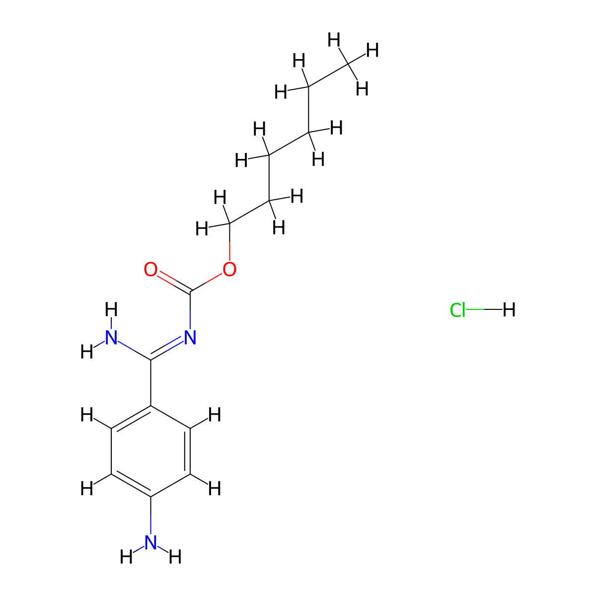 Hexyl(amino(4-aminophenyl)methylene)carbamatehydrochloride molecular structure, CAS 1307233-93-7