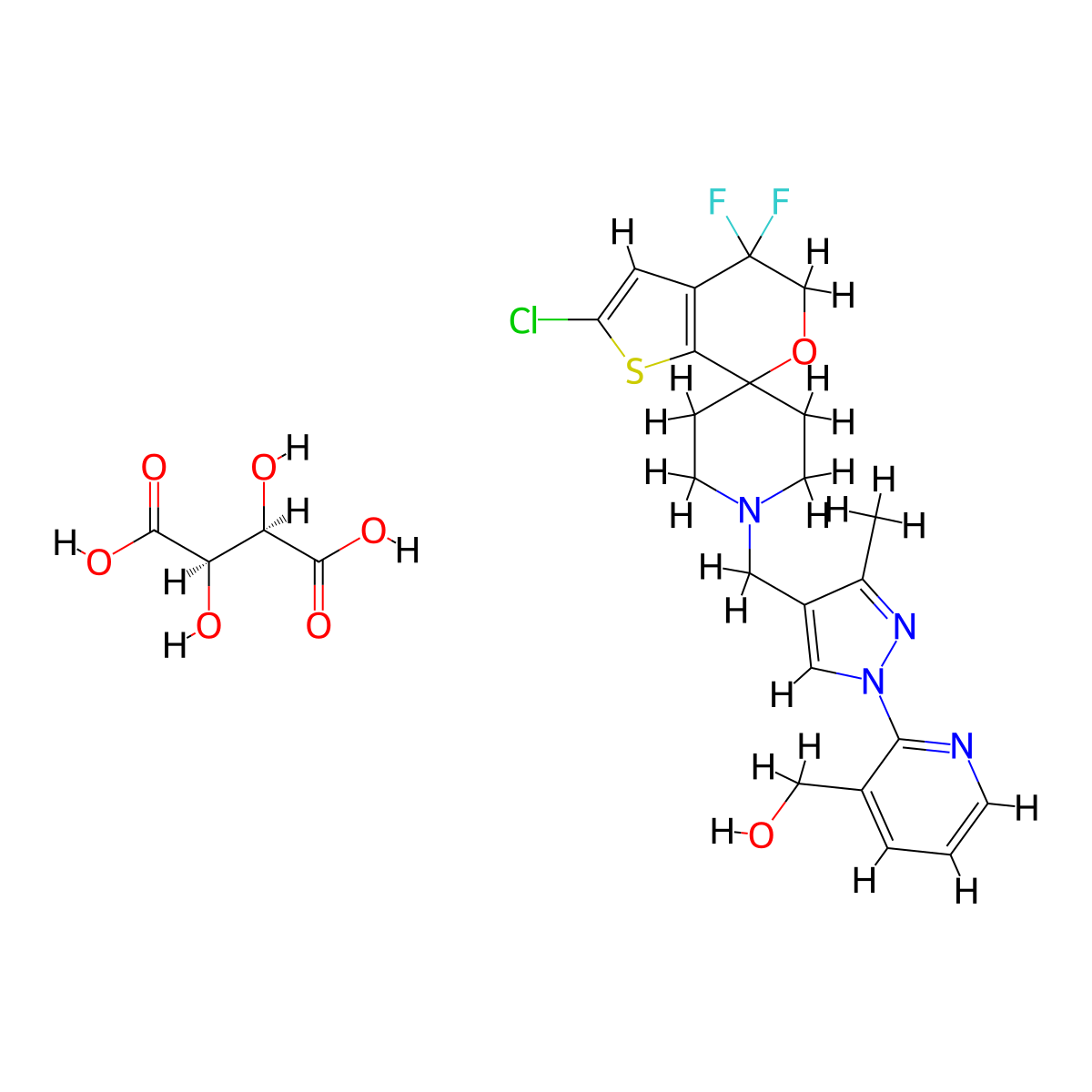 LY-2940094 tartrate molecular structure, CAS 1307245-87-9