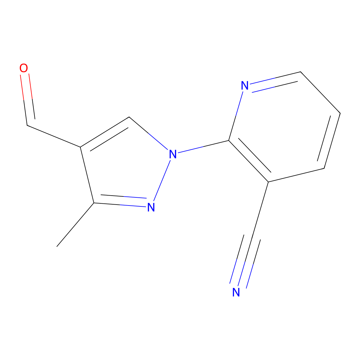 2-(4-Formyl-3-methyl-1H-pyrazol-1-yl)nicotinonitrile molecular structure, CAS 1307248-78-7