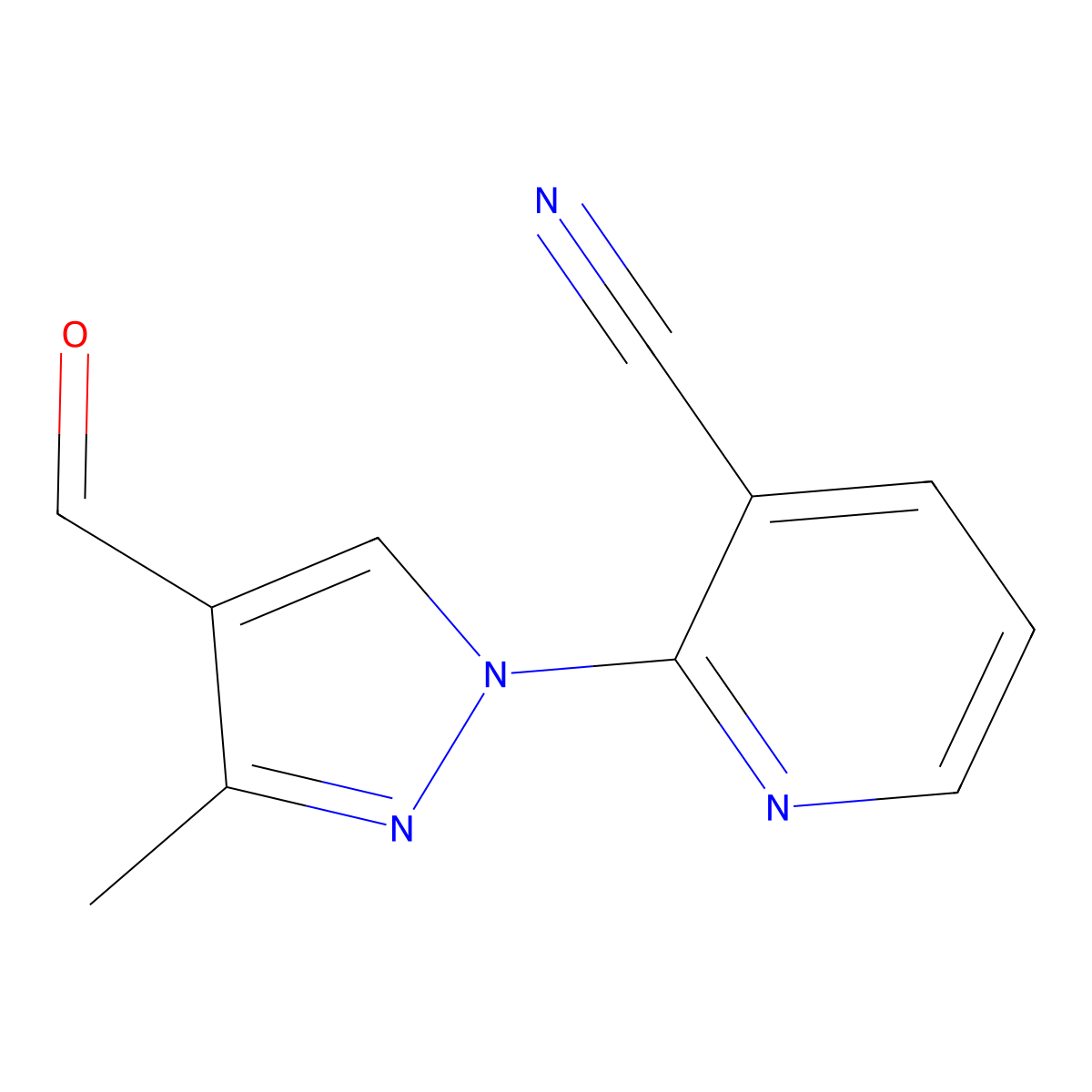 2-(4-Formyl-3-methyl-1H-pyrazol-1-yl)nicotinonitrile molecular structure, CAS 1307248-78-7