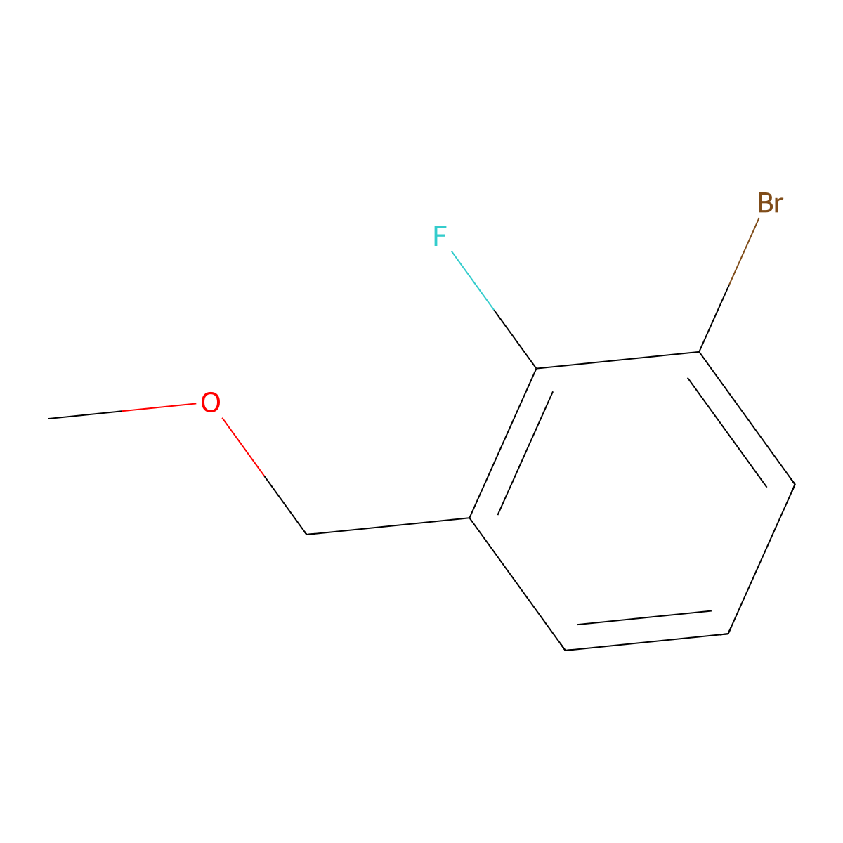 1-Bromo-2-fluoro-3-(methoxymethyl)benzene molecular structure, CAS 1307255-11-3