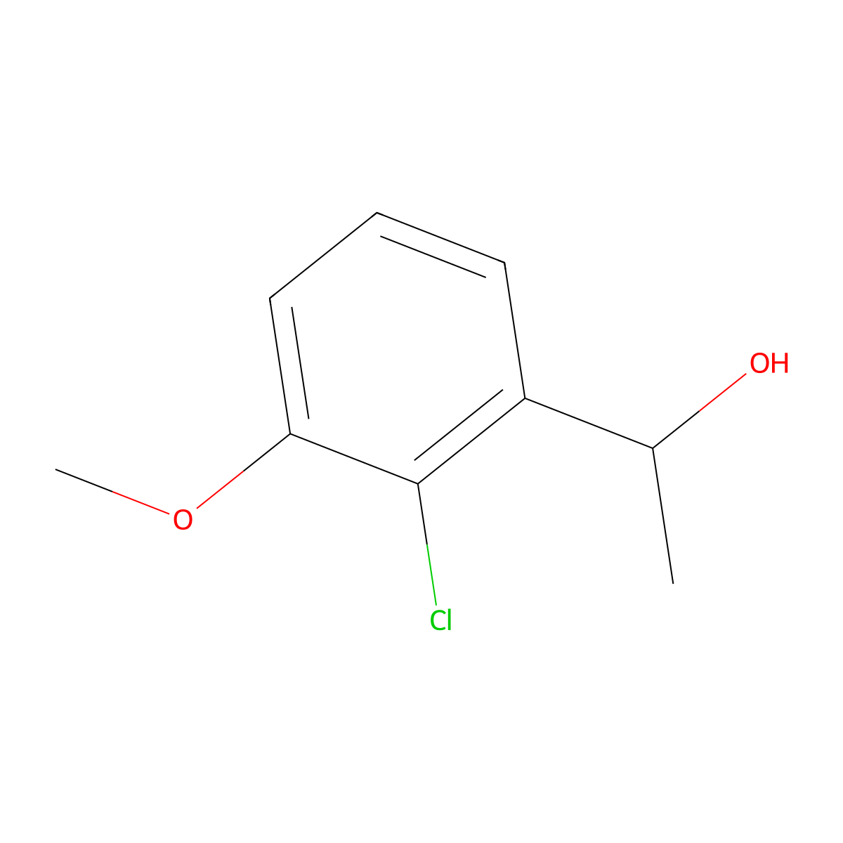 1-(2-Chloro-3-methoxyphenyl)ethan-1-ol molecular structure, CAS 1307255-36-2