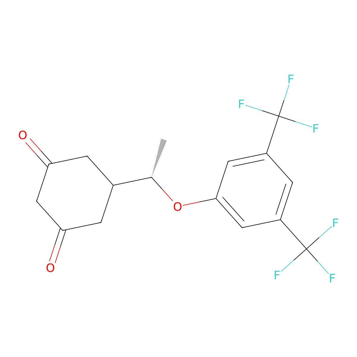5-[(S)-1-[3,5-Bis(trifluoromethyl)phenoxy]ethyl]cyclohexane-1,3-dione molecular structure, CAS 1307262-15-2