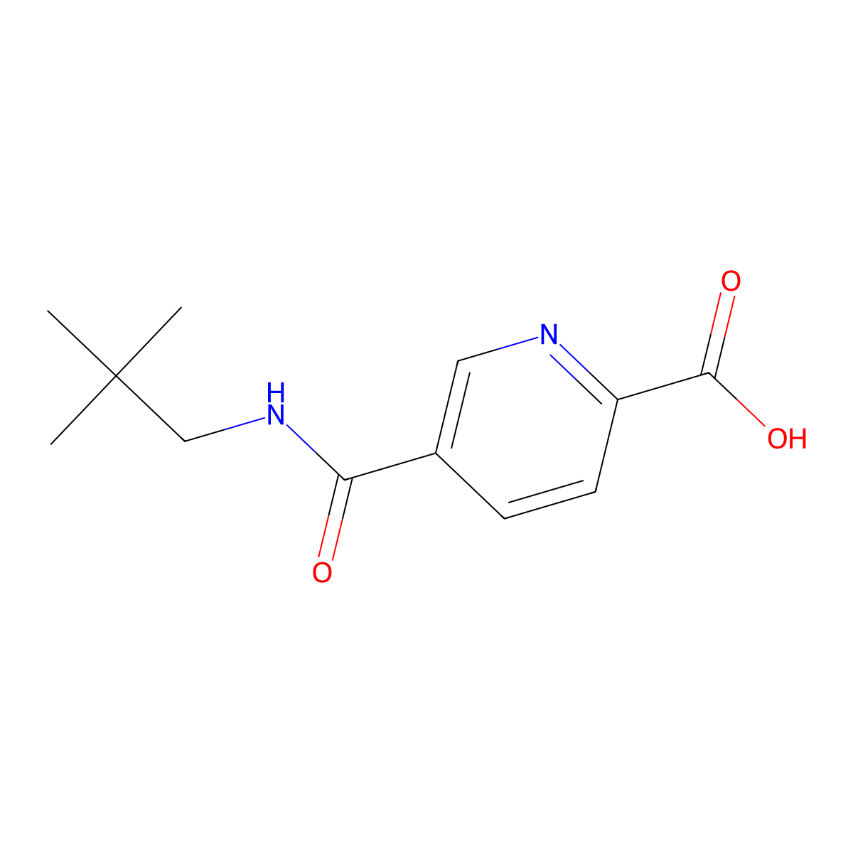 5-[(2,2-Dimethylpropyl)carbamoyl]pyridine-2-carboxylic acid molecular structure, CAS 1307267-94-2