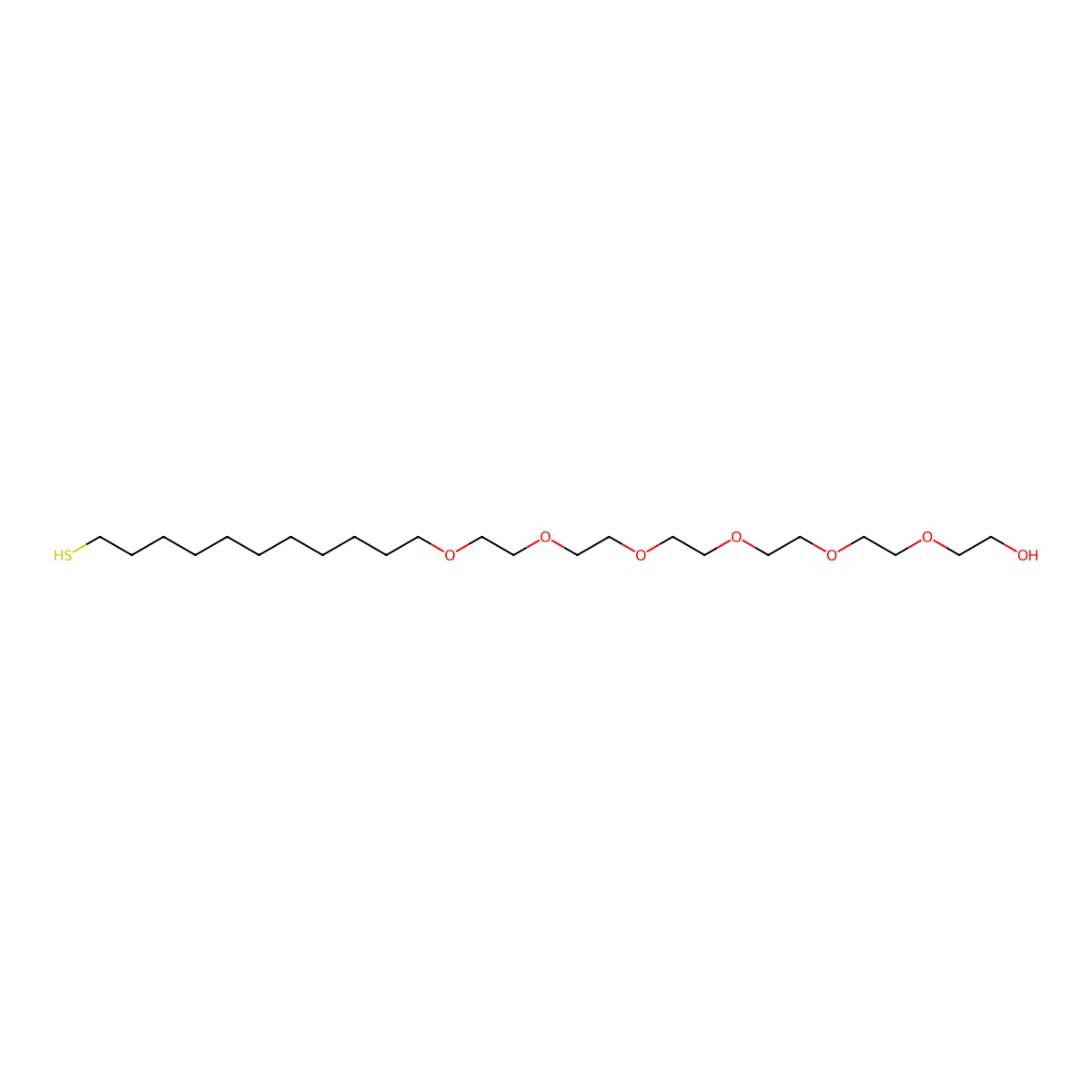 29-Sulfanyl-3,6,9,12,15,18-hexaoxanonacosan-1-ol molecular structure, CAS 130727-44-5