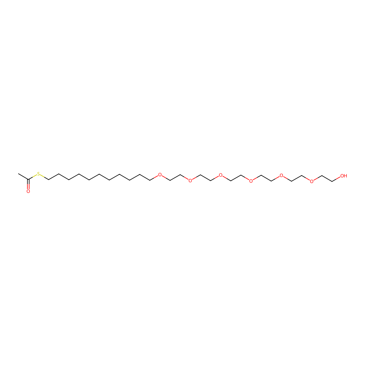 S-(29-Hydroxy-12,15,18,21,24,27-hexaoxanonacosan-1-yl) ethanethioate molecular structure, CAS 130727-53-6