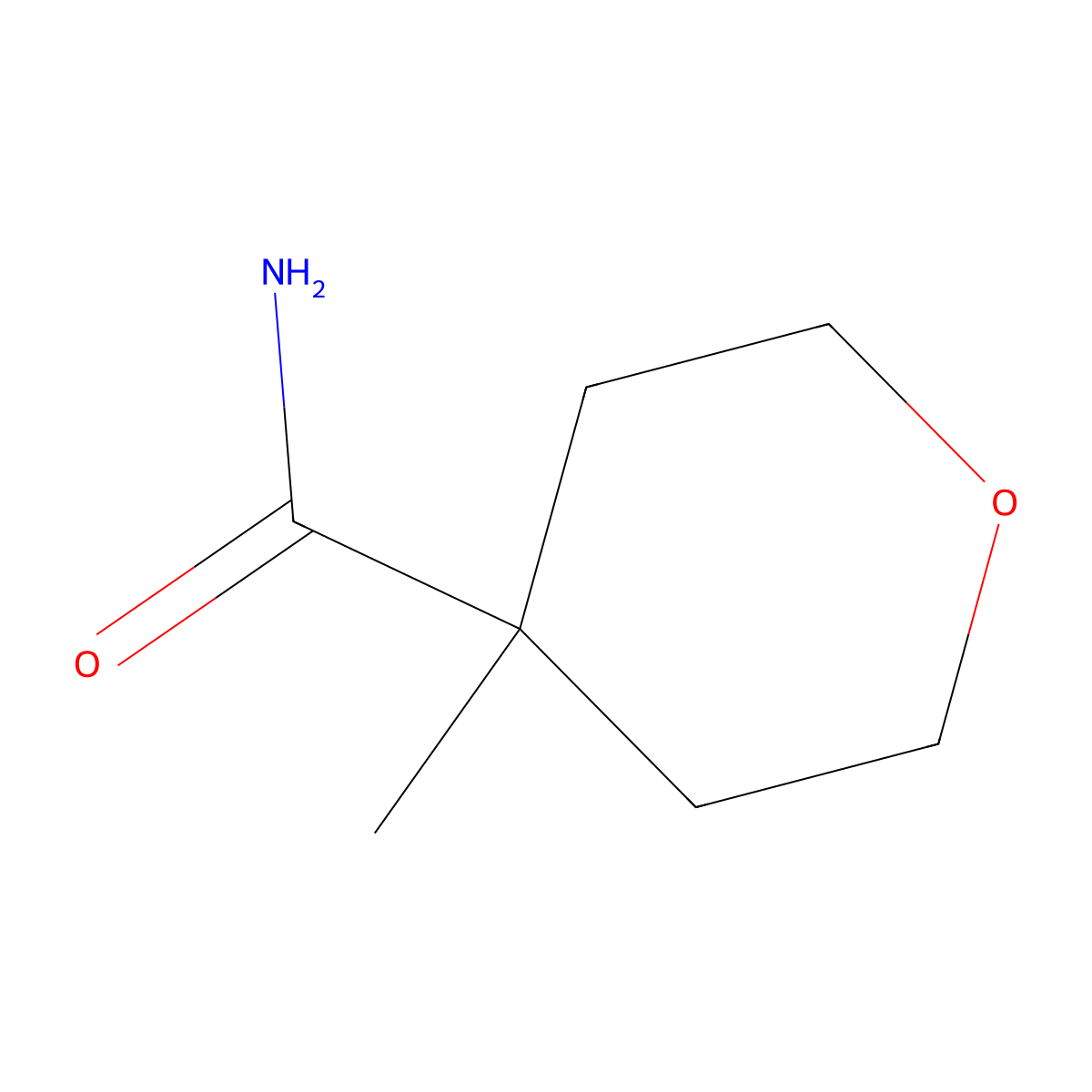 4-methyltetrahydro-2H-pyran-4-carboxamide molecular structure, CAS 1307272-38-3