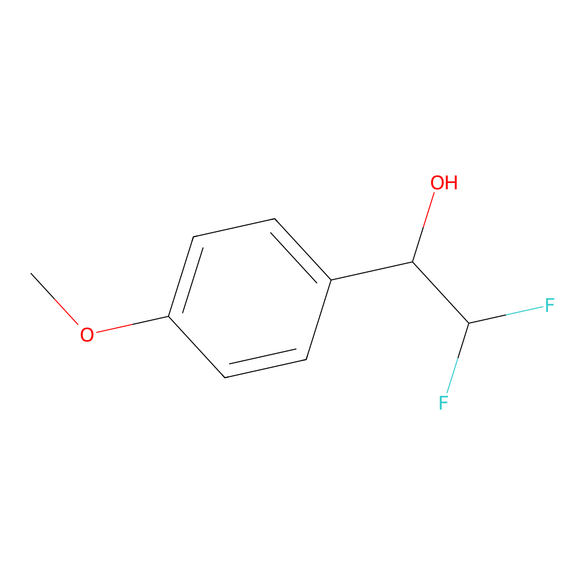2,2-Difluoro-1-(4-methoxyphenyl)ethan-1-ol molecular structure, CAS 130728-23-3
