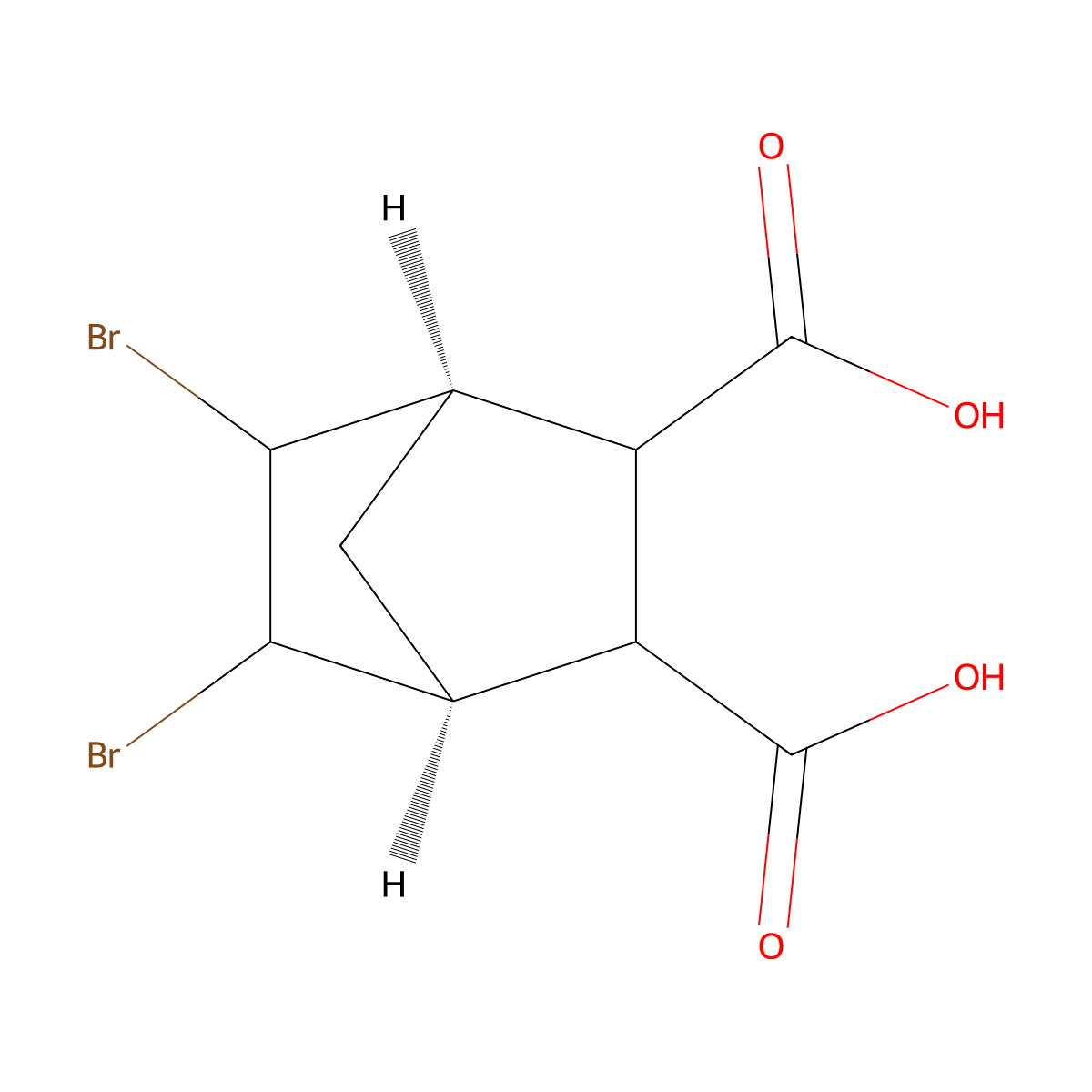 (1S,4R)-5,6-dibromobicyclo[2.2.1]heptane-2,3-dicarboxylic acid molecular structure, CAS 1307285-08-0